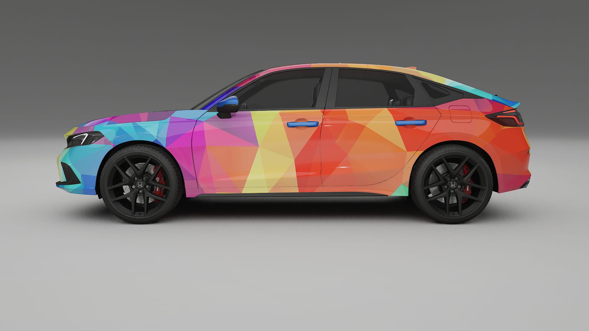 Honda Civic hatchback VECTOR VIBE – Ontworpen Wrap PPF Kit van Printbaar Polyurethaanfolie