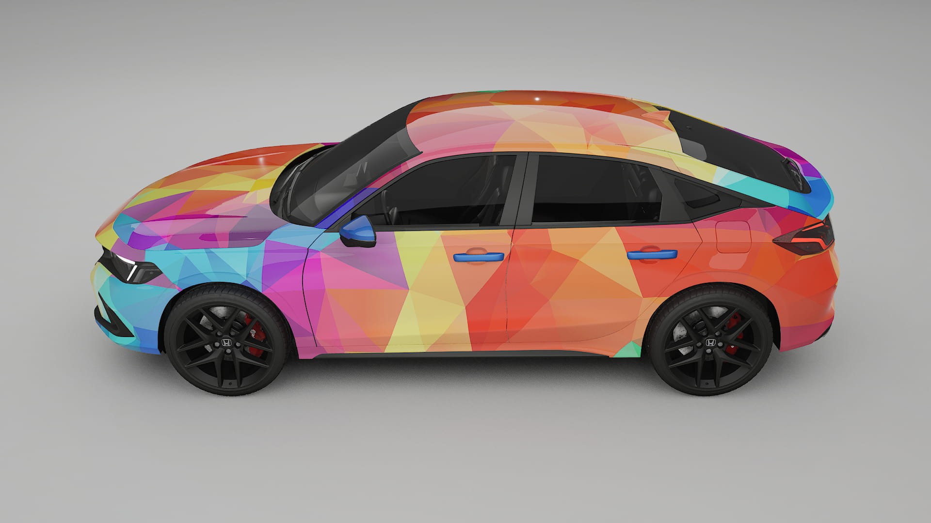 Honda Civic hatchback VECTOR VIBE – Ontworpen Wrap PPF Kit van Printbaar Polyurethaanfolie