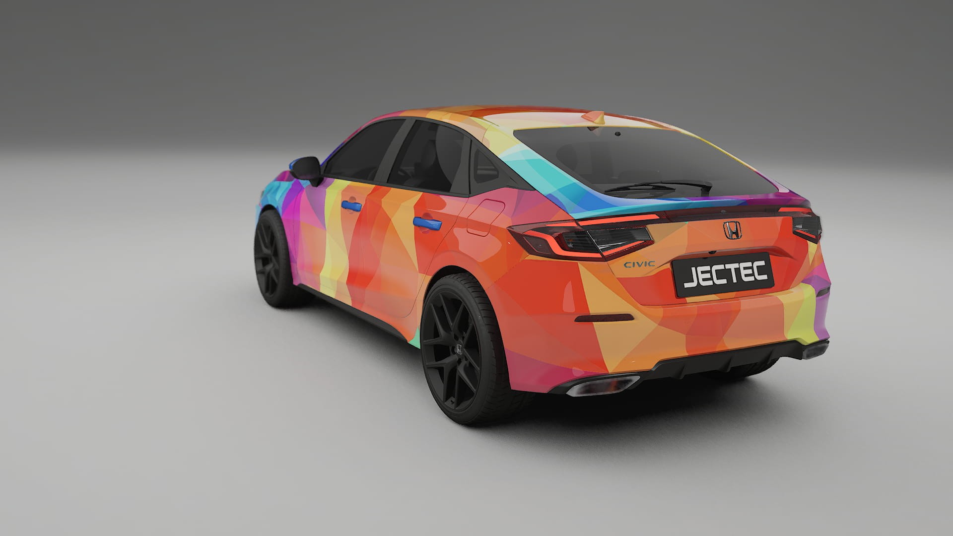 Honda Civic hatchback VECTOR VIBE – Ontworpen Wrap PPF Kit van Printbaar Polyurethaanfolie
