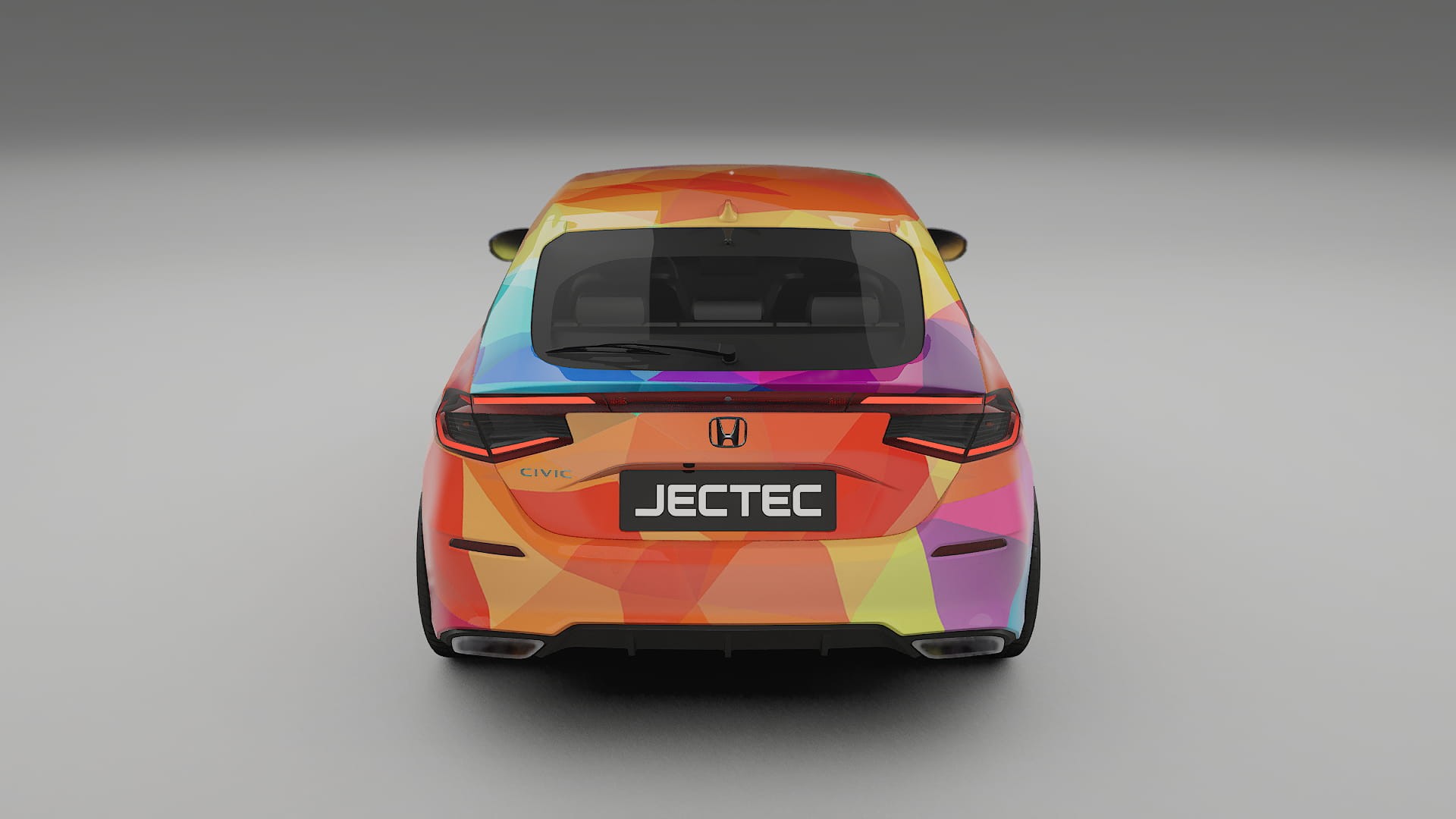 Honda Civic hatchback VECTOR VIBE – Ontworpen Wrap PPF Kit van Printbaar Polyurethaanfolie