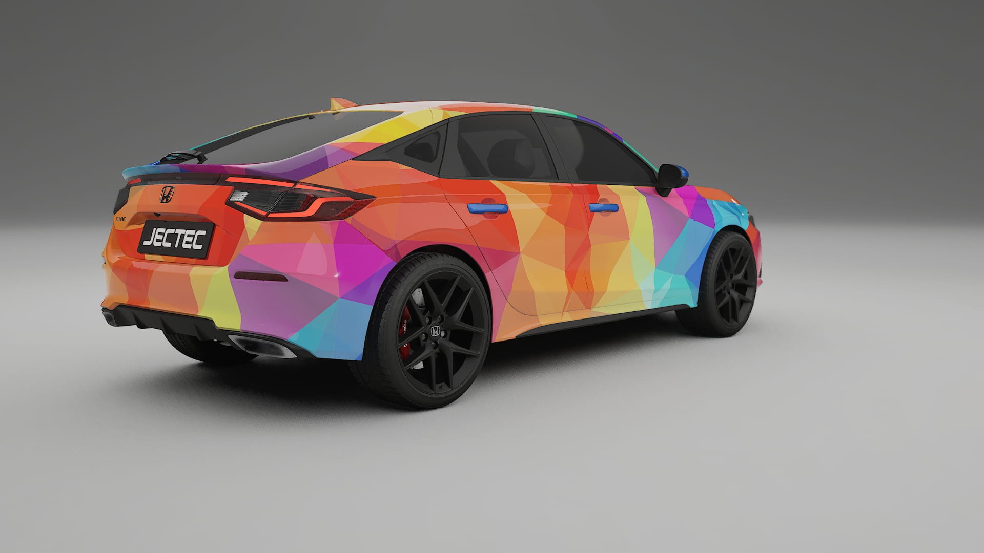 Honda Civic hatchback VECTOR VIBE – Ontworpen Wrap PPF Kit van Printbaar Polyurethaanfolie