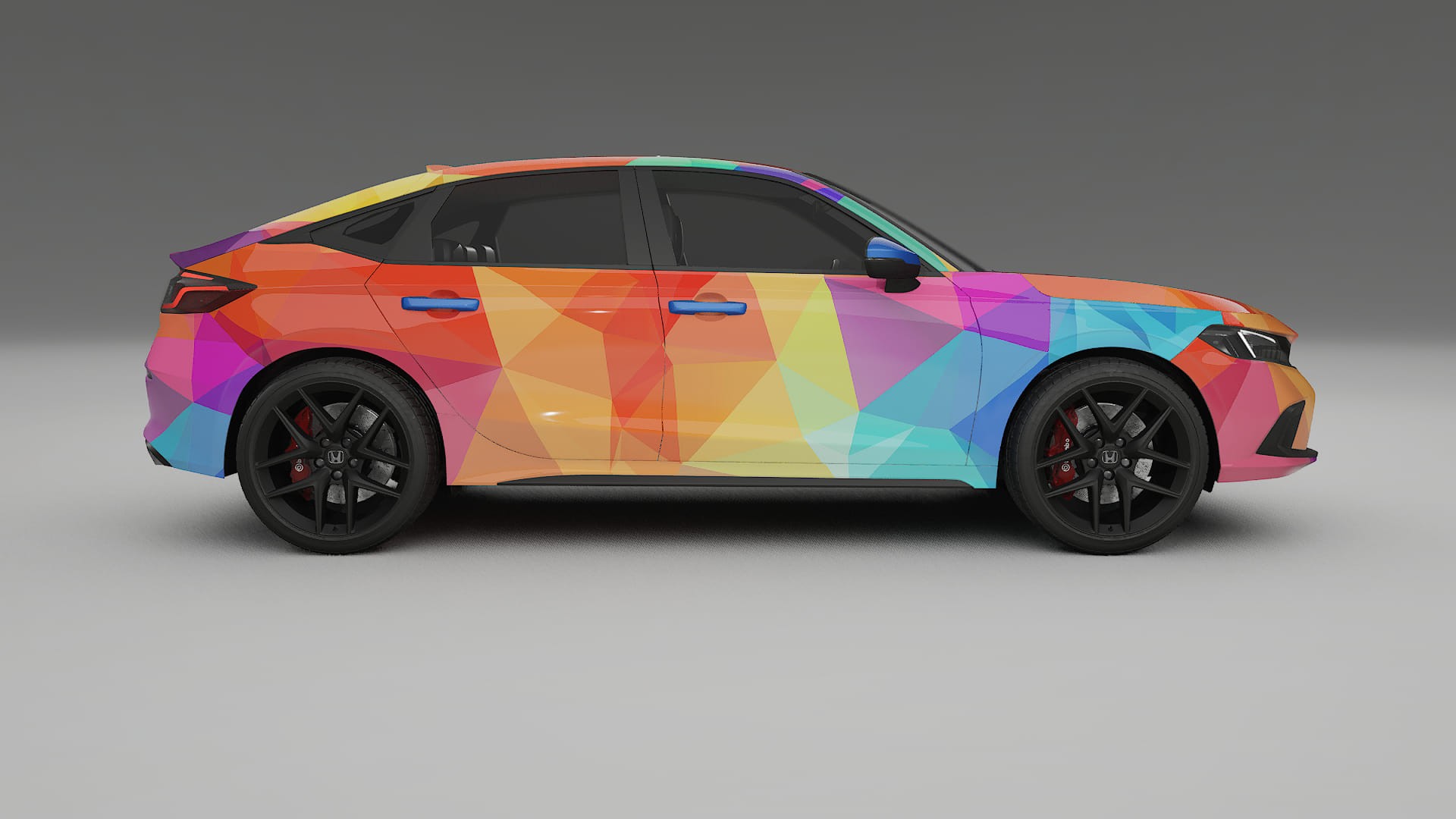 Honda Civic hatchback VECTOR VIBE – Ontworpen Wrap PPF Kit van Printbaar Polyurethaanfolie