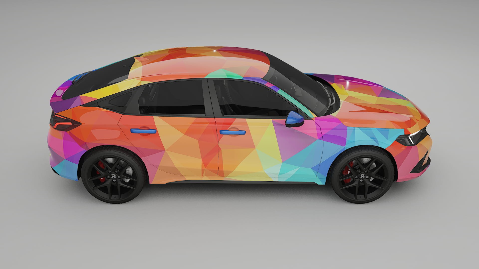 Honda Civic hatchback VECTOR VIBE – Ontworpen Wrap PPF Kit van Printbaar Polyurethaanfolie