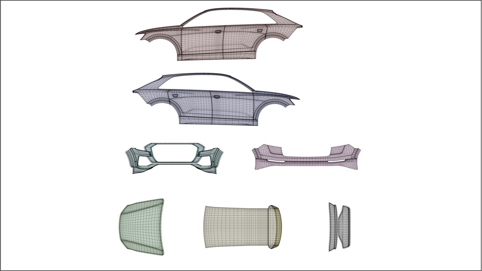 Audi Q8 F1 prefacelift pre-LCI NINJA TURTLES – Ontworpen Wrap PPF Kit van Printbaar Polyurethaanfolie