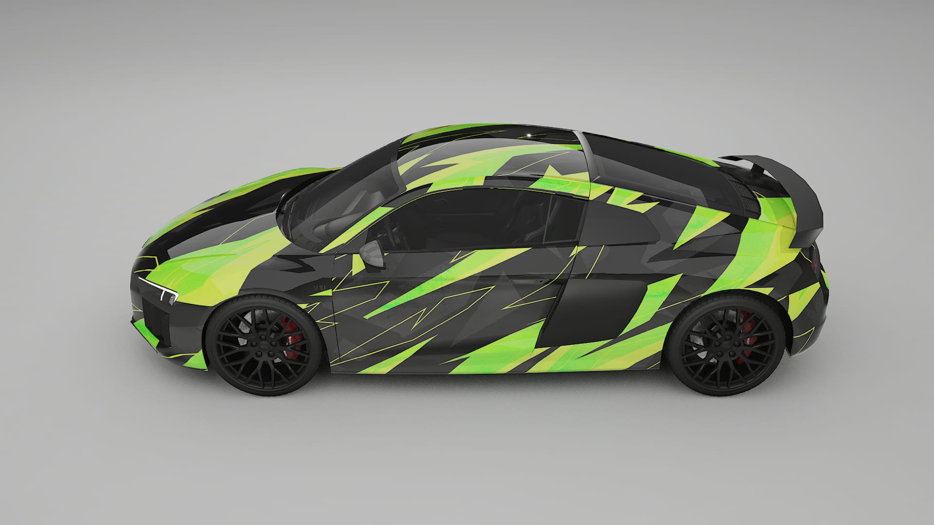 Audi R8 typ-4S prefacelift pre-LCI NINJA TURTLES – Ontworpen Wrap PPF Kit van Printbaar Polyurethaanfolie