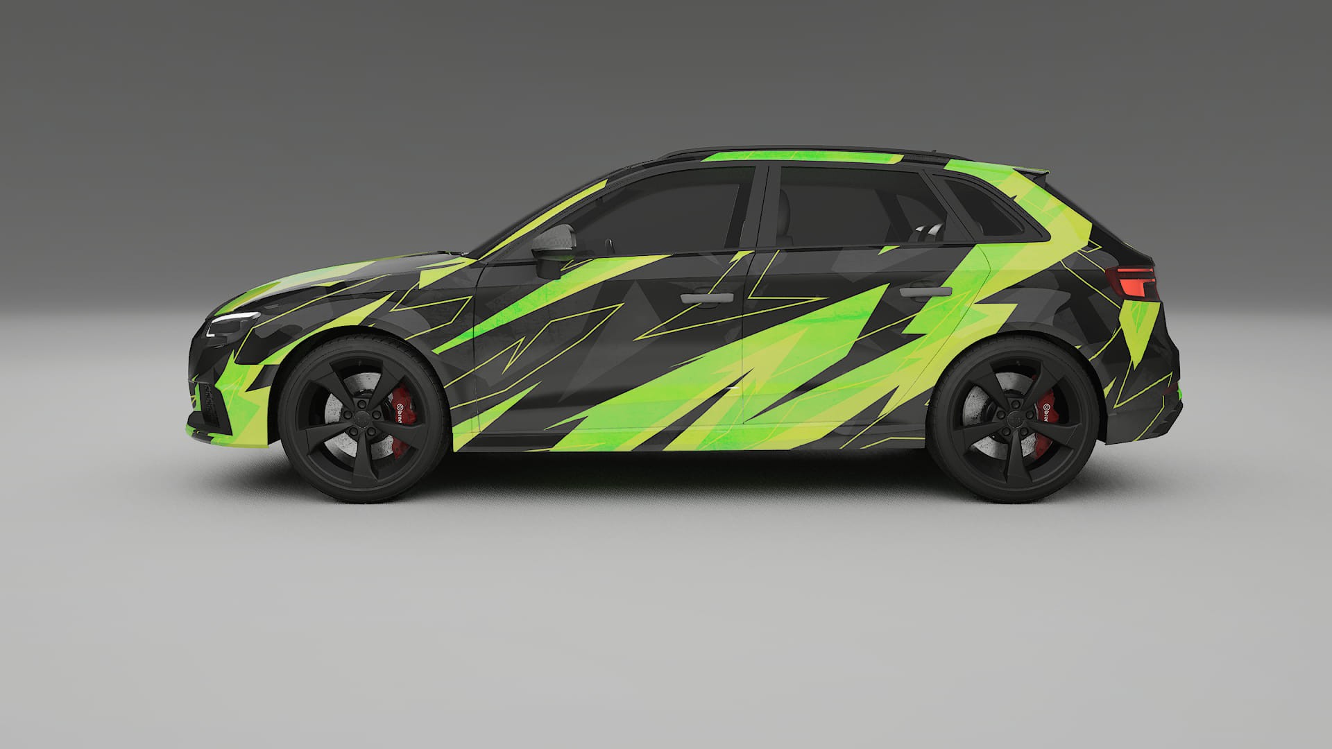 Audi RS3 Sportback 8V facelift LCI NINJA TURTLES – Ontworpen Wrap PPF Kit van Printbaar Polyurethaanfolie