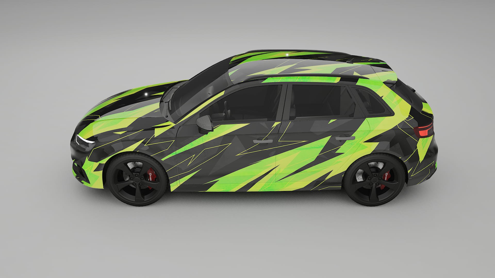 Audi RS3 Sportback 8V facelift LCI NINJA TURTLES – Ontworpen Wrap PPF Kit van Printbaar Polyurethaanfolie