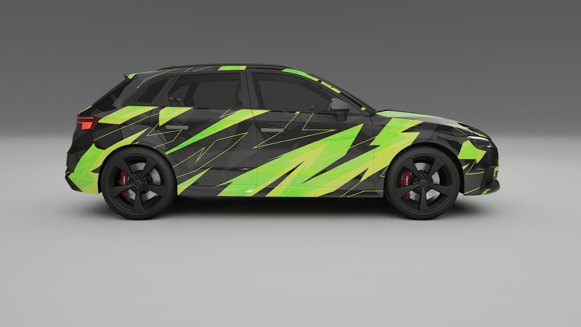 Audi RS3 Sportback 8V facelift LCI NINJA TURTLES – Ontworpen Wrap PPF Kit van Printbaar Polyurethaanfolie
