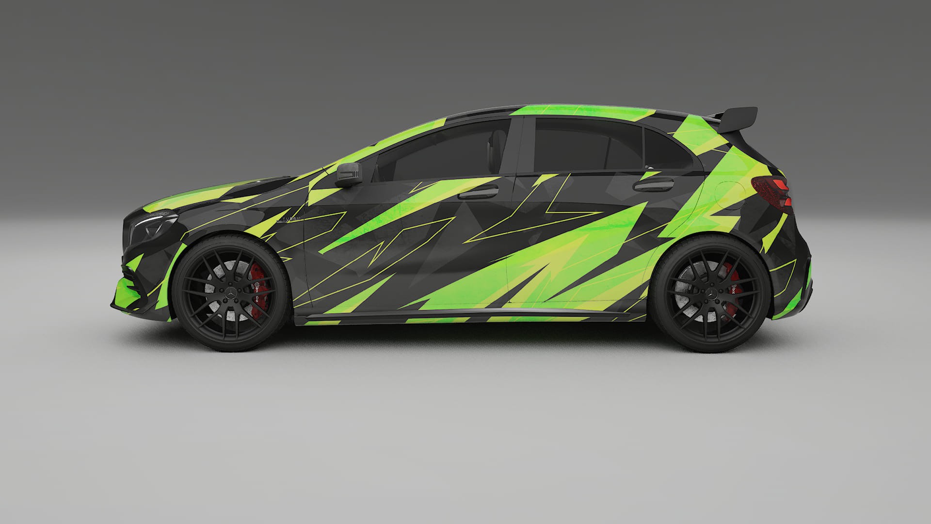 Mercedes A45 AMG W176 NINJA TURTLES – Ontworpen Wrap PPF Kit van Printbaar Polyurethaanfolie