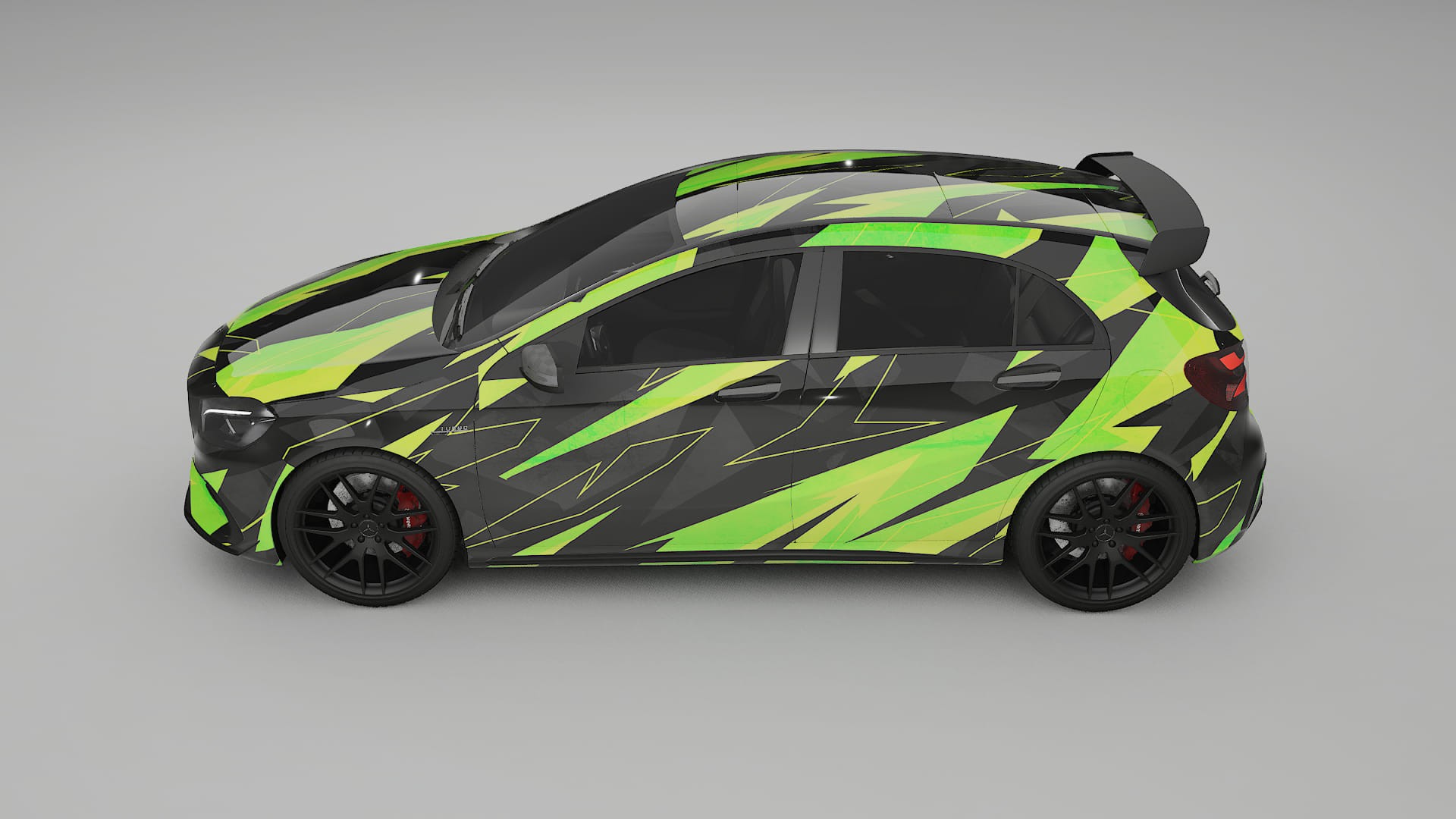 Mercedes A45 AMG W176 NINJA TURTLES – Ontworpen Wrap PPF Kit van Printbaar Polyurethaanfolie