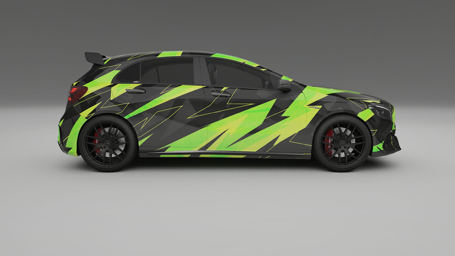 Mercedes A45 AMG W176 NINJA TURTLES – Ontworpen Wrap PPF Kit van Printbaar Polyurethaanfolie
