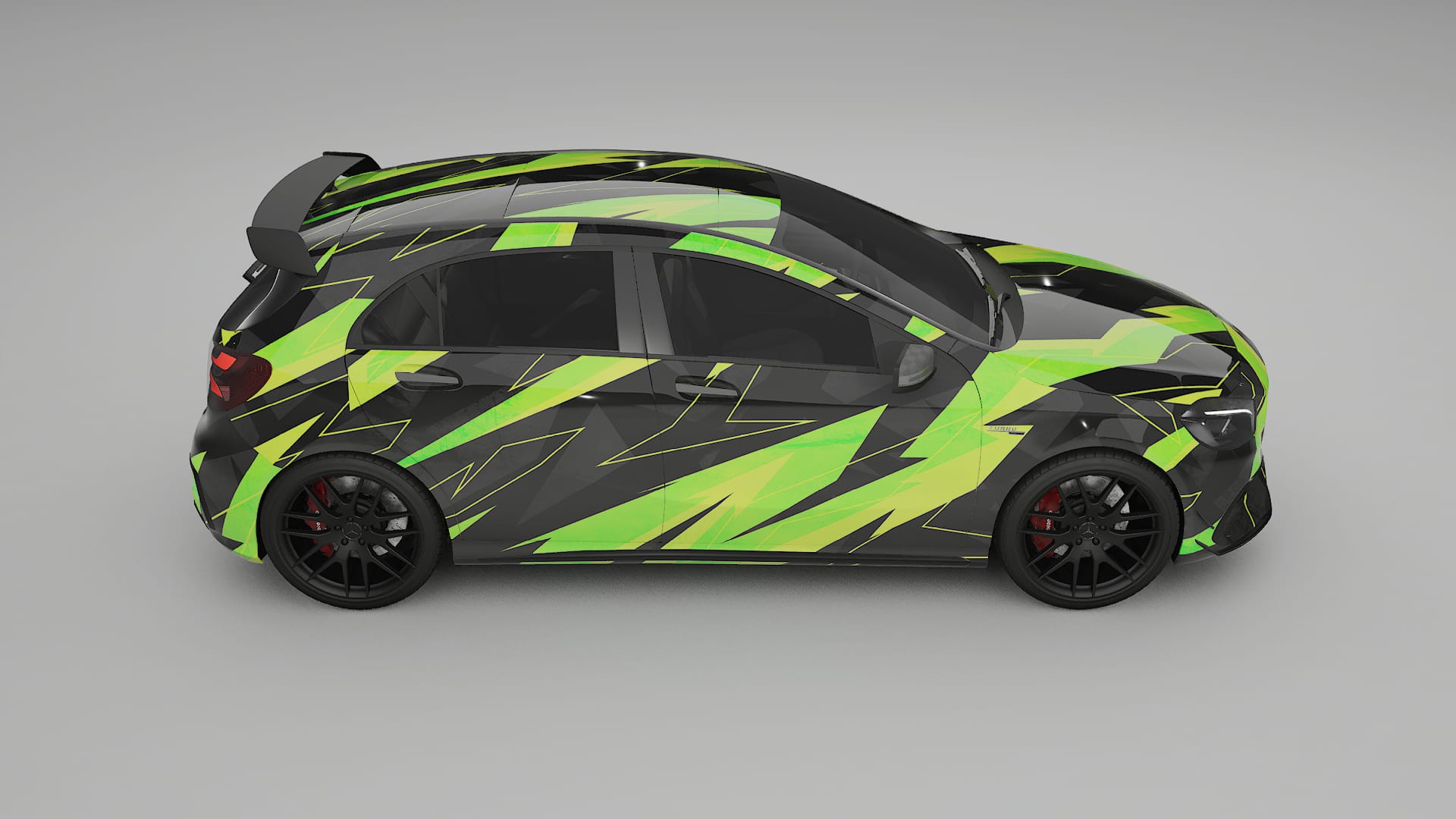 Mercedes A45 AMG W176 NINJA TURTLES – Ontworpen Wrap PPF Kit van Printbaar Polyurethaanfolie