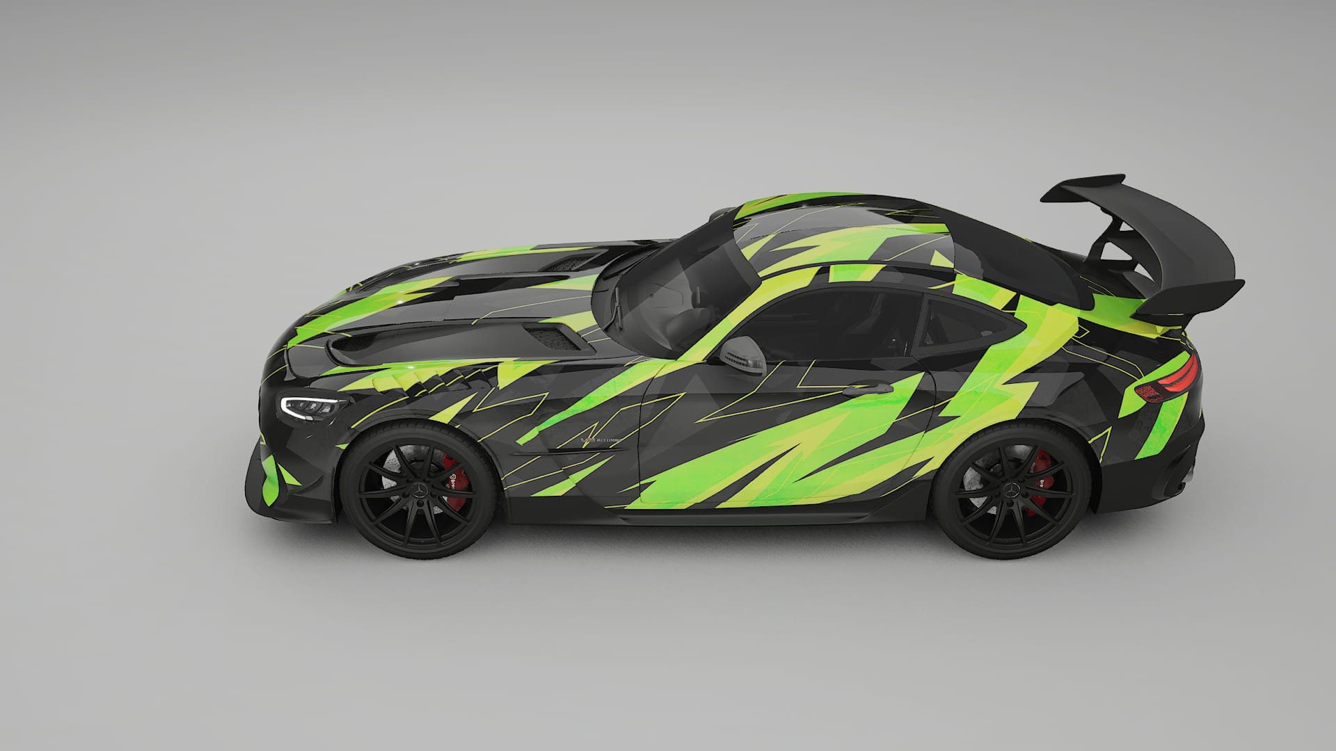 Mercedes AMG GT Black Series C192 Coupe NINJA TURTLES – Ontworpen Wrap PPF Kit van Printbaar Polyurethaanfolie