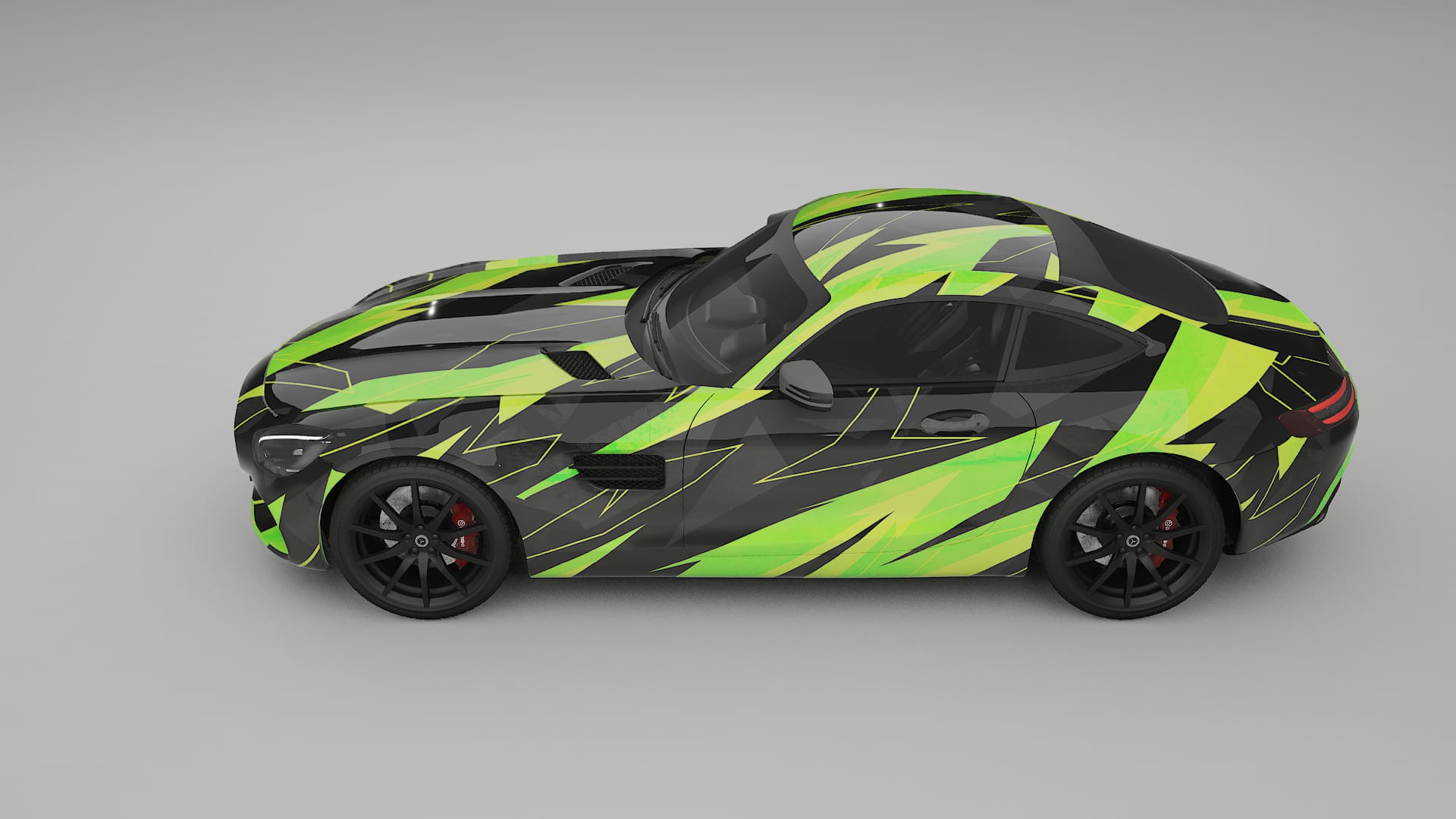 Mercedes AMG GT C190 Coupe NINJA TURTLES – Ontworpen Wrap PPF Kit van Printbaar Polyurethaanfolie