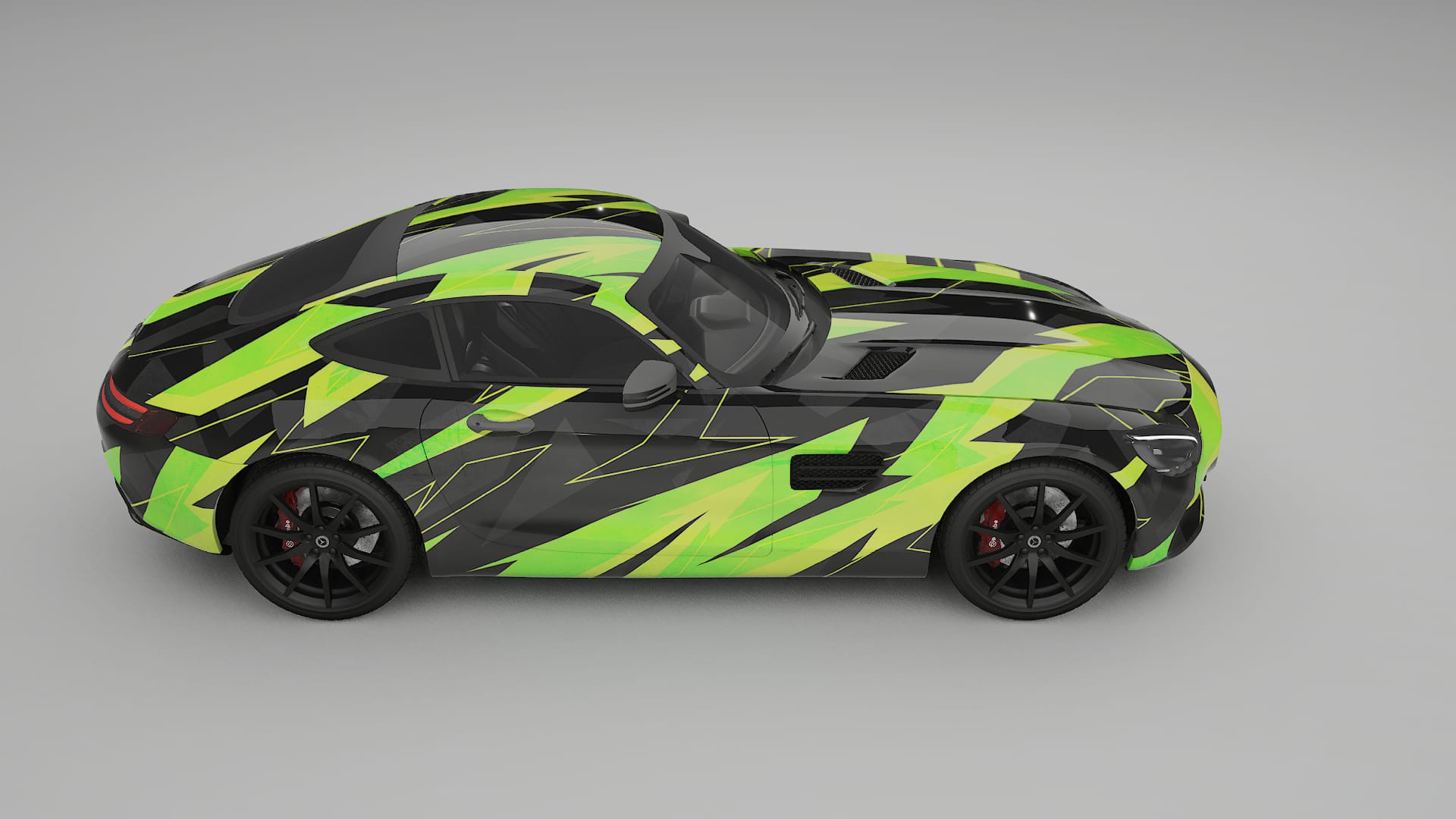 Mercedes AMG GT C190 Coupe NINJA TURTLES – Ontworpen Wrap PPF Kit van Printbaar Polyurethaanfolie