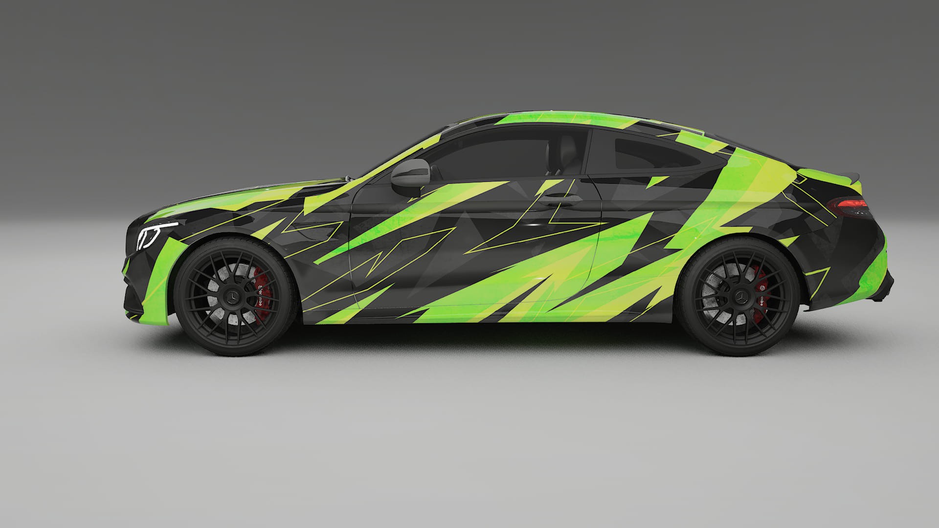 Mercedes C63 AMG W205 Coupe NINJA TURTLES – Ontworpen Wrap PPF Kit van Printbaar Polyurethaanfolie