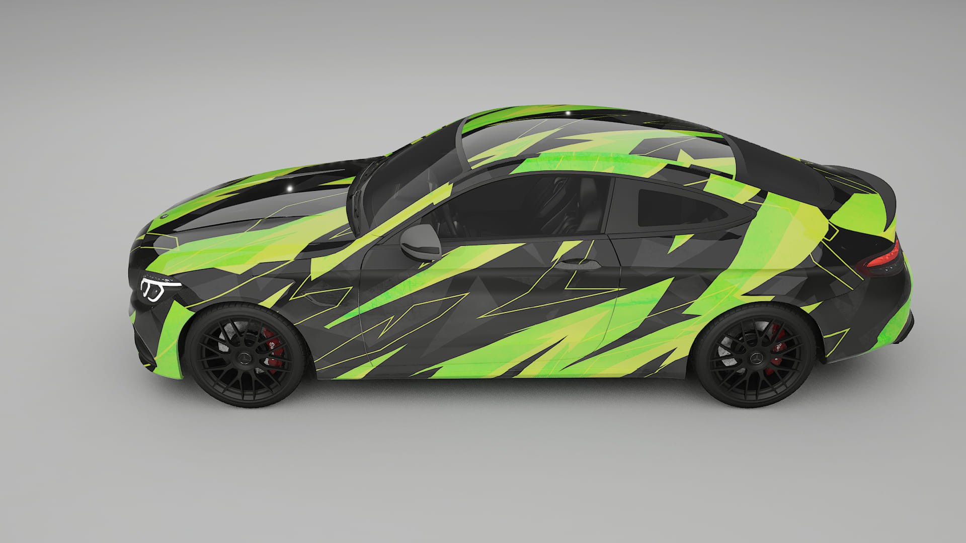 Mercedes C63 AMG W205 Coupe NINJA TURTLES – Ontworpen Wrap PPF Kit van Printbaar Polyurethaanfolie