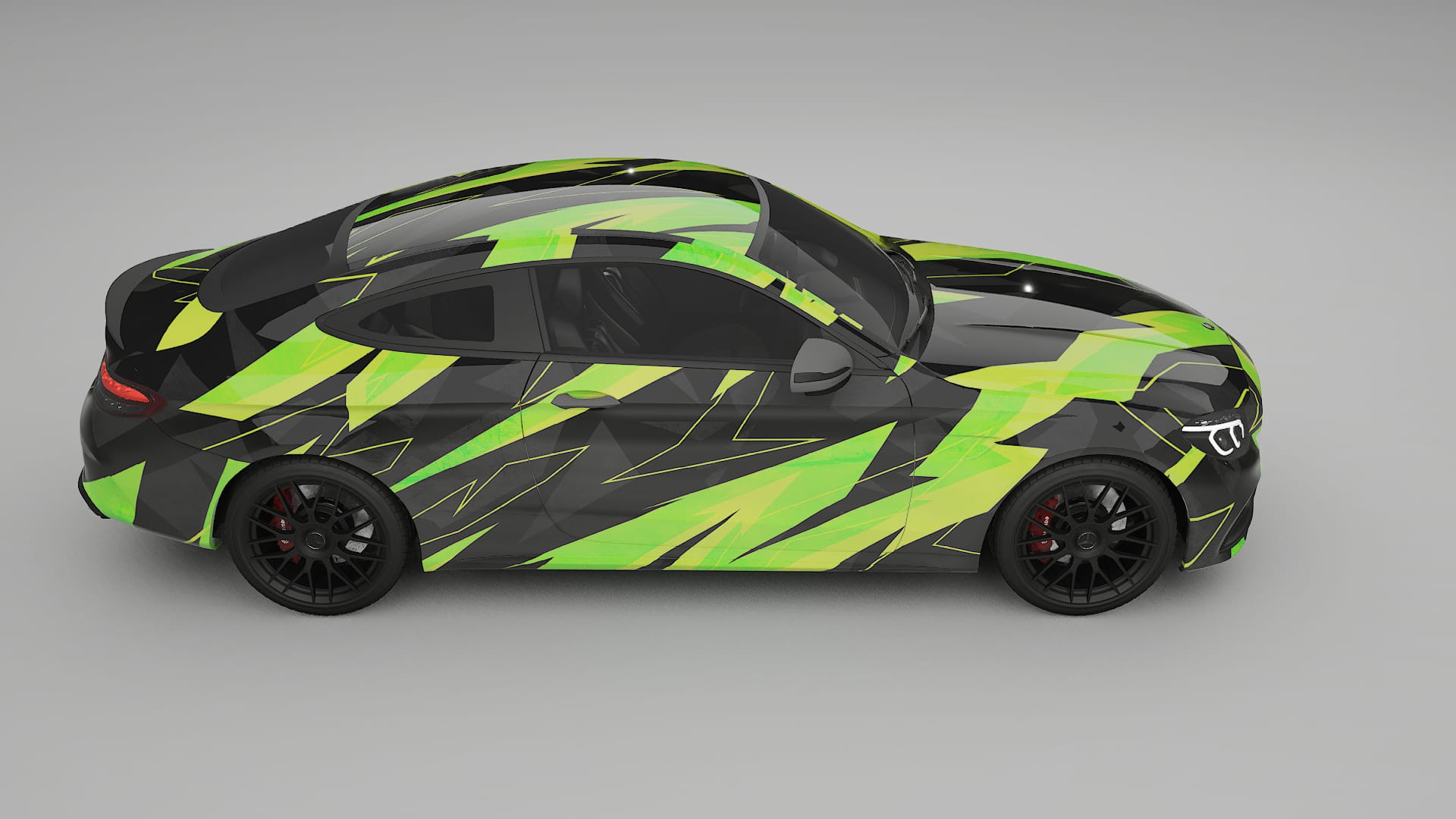 Mercedes C63 AMG W205 Coupe NINJA TURTLES – Ontworpen Wrap PPF Kit van Printbaar Polyurethaanfolie