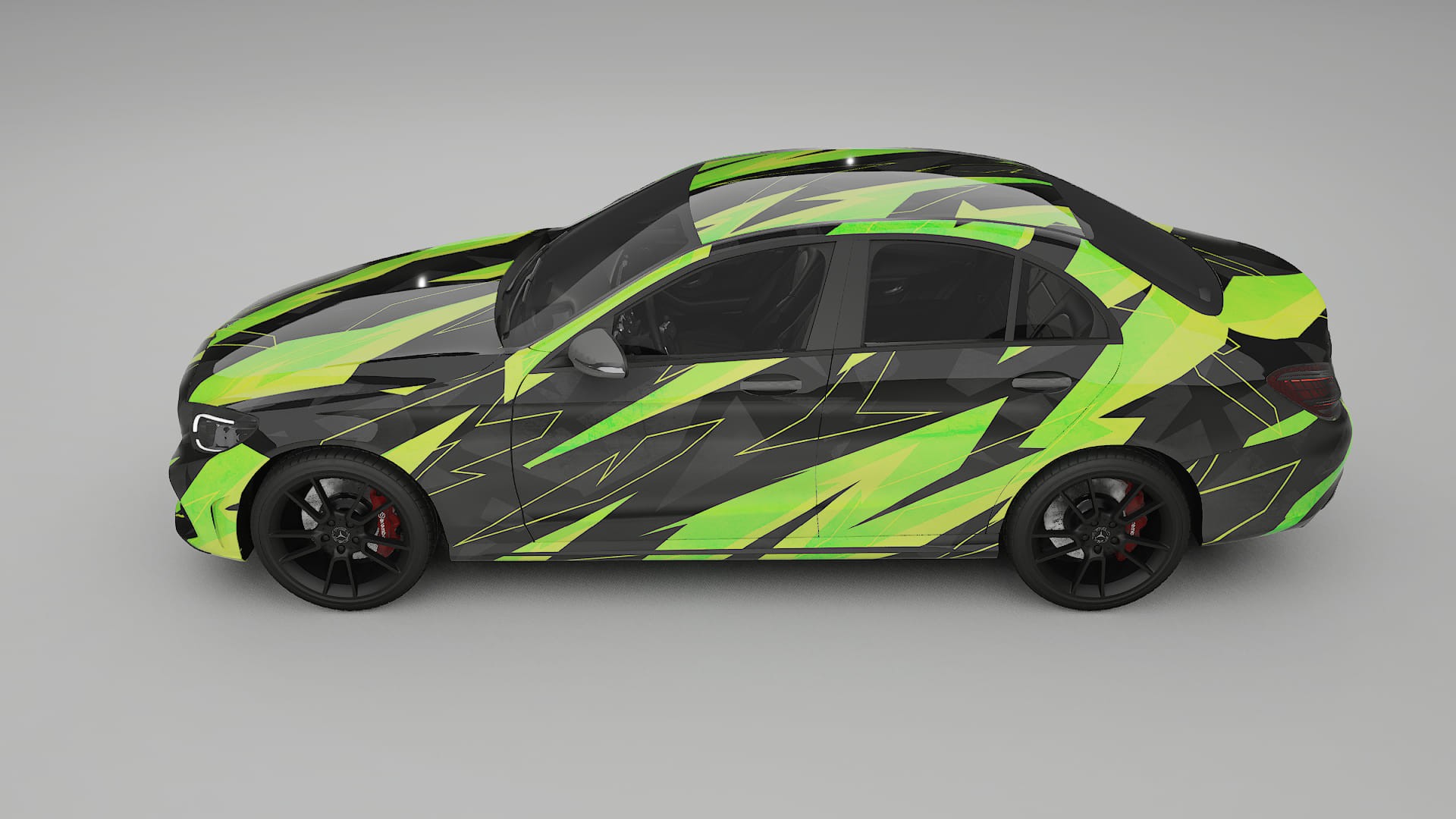 Mercedes C-class W205 AMG sedan NINJA TURTLES – Ontworpen Wrap PPF Kit van Printbaar Polyurethaanfolie