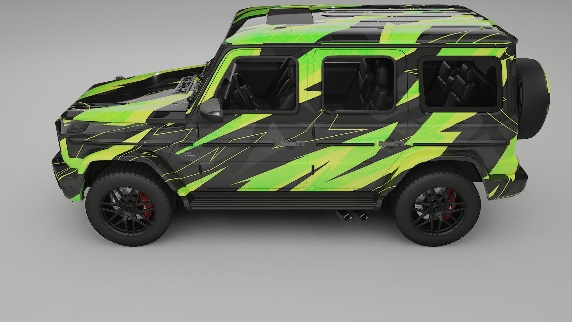 Mercedes G63 AMG W463A NINJA TURTLES – Ontworpen Wrap PPF Kit van Printbaar Polyurethaanfolie