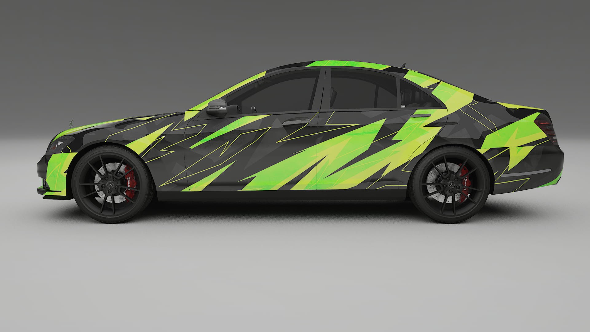 Mercedes S-class W221 facelift LCI NINJA TURTLES – Ontworpen Wrap PPF Kit van Printbaar Polyurethaanfolie