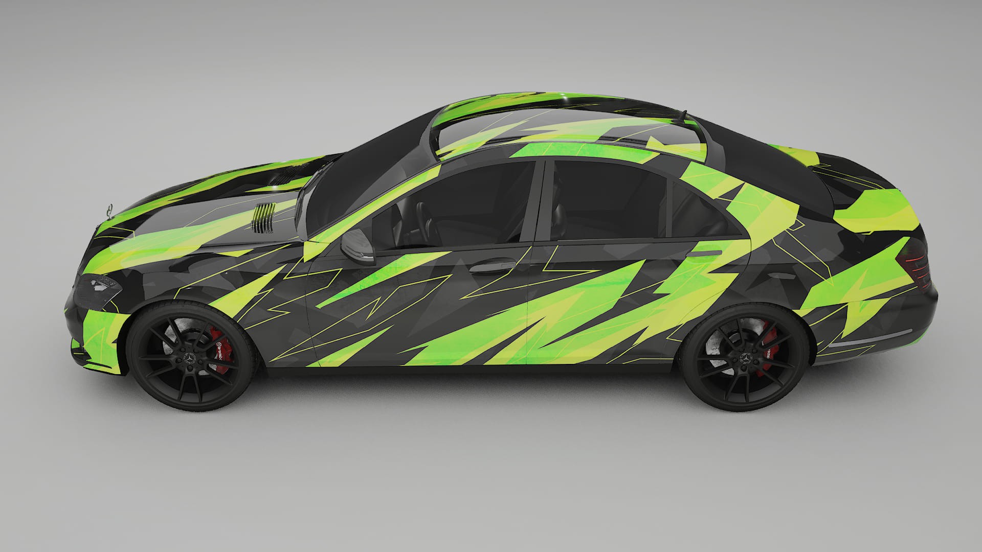 Mercedes S-class W221 facelift LCI NINJA TURTLES – Ontworpen Wrap PPF Kit van Printbaar Polyurethaanfolie