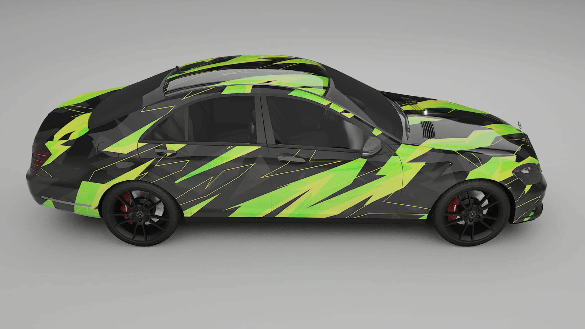 Mercedes S-class W221 facelift LCI NINJA TURTLES – Ontworpen Wrap PPF Kit van Printbaar Polyurethaanfolie