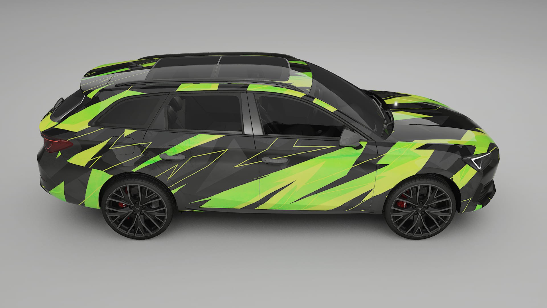 Seat Leon Cupra KL NINJA TURTLES – Ontworpen Wrap PPF Kit van Printbaar Polyurethaanfolie