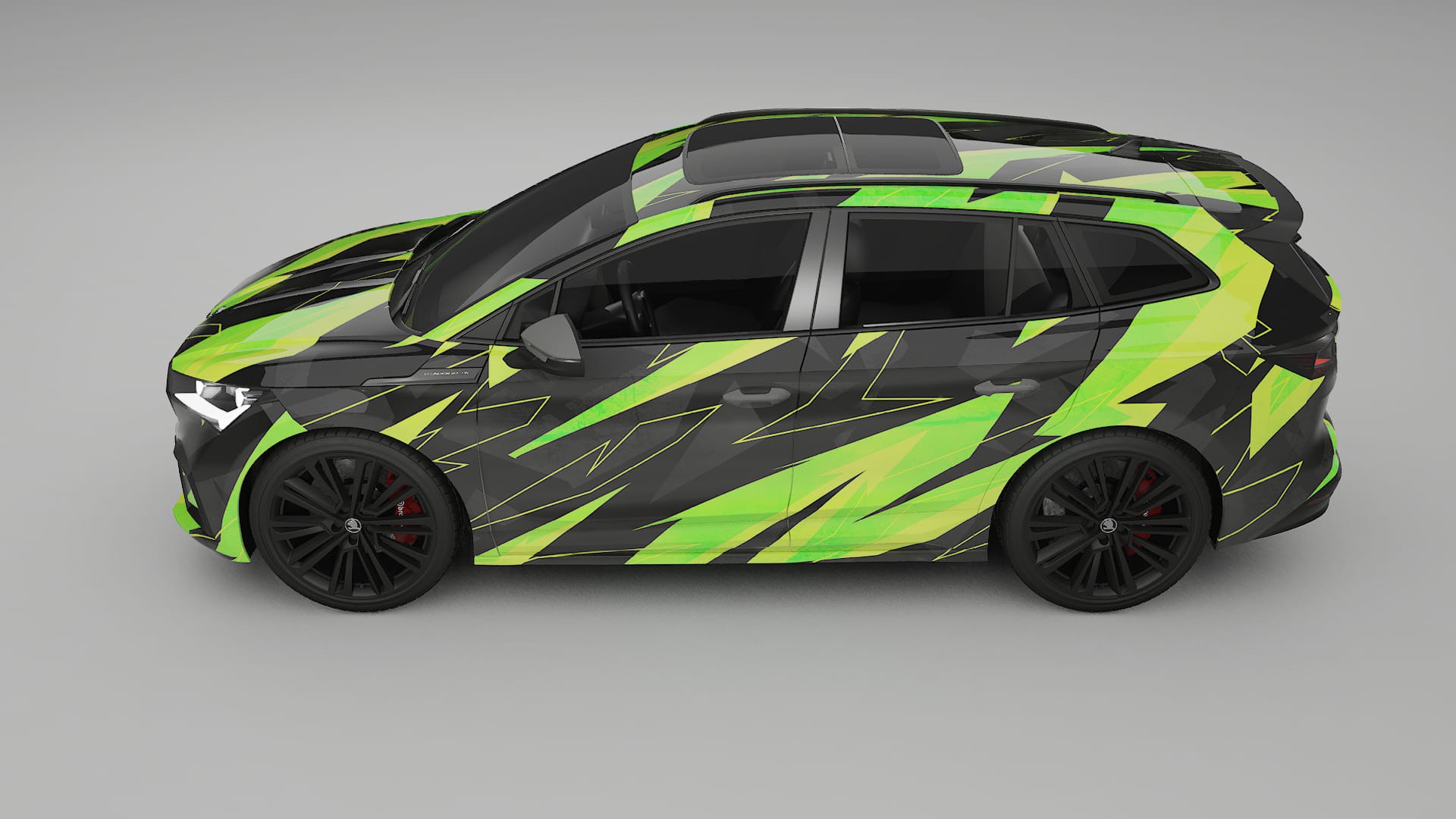 Škoda Enyaq MEB NINJA TURTLES – Ontworpen Wrap PPF Kit van Printbaar Polyurethaanfolie