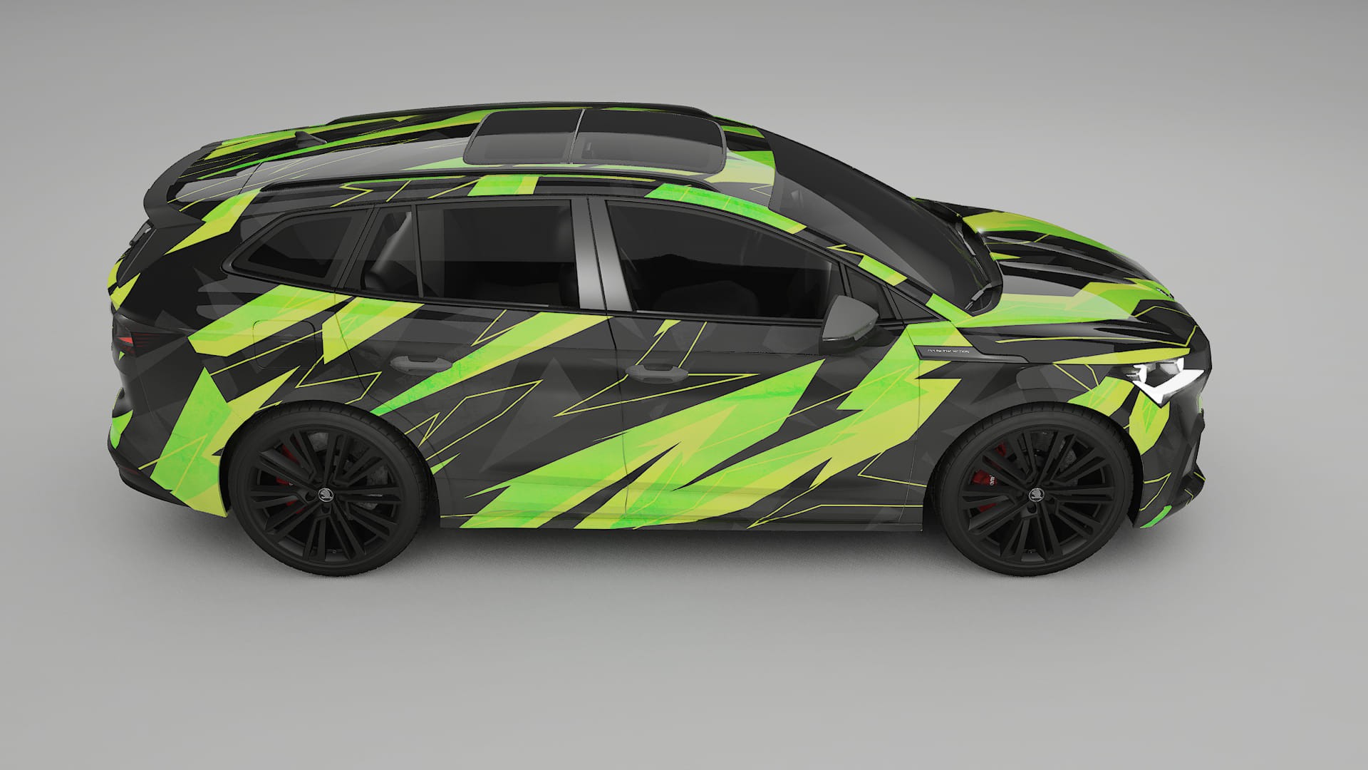 Škoda Enyaq MEB NINJA TURTLES – Ontworpen Wrap PPF Kit van Printbaar Polyurethaanfolie