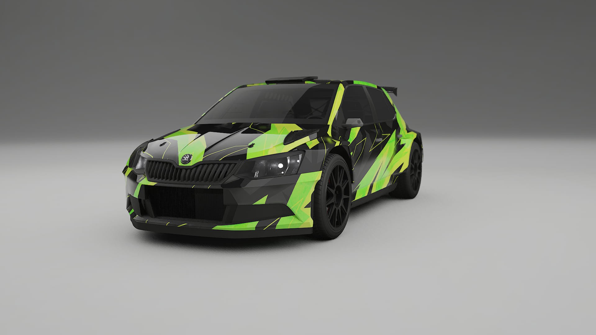 Škoda Fabia R5 6V NINJA TURTLES – Ontworpen Wrap PPF Kit van Printbaar Polyurethaanfolie