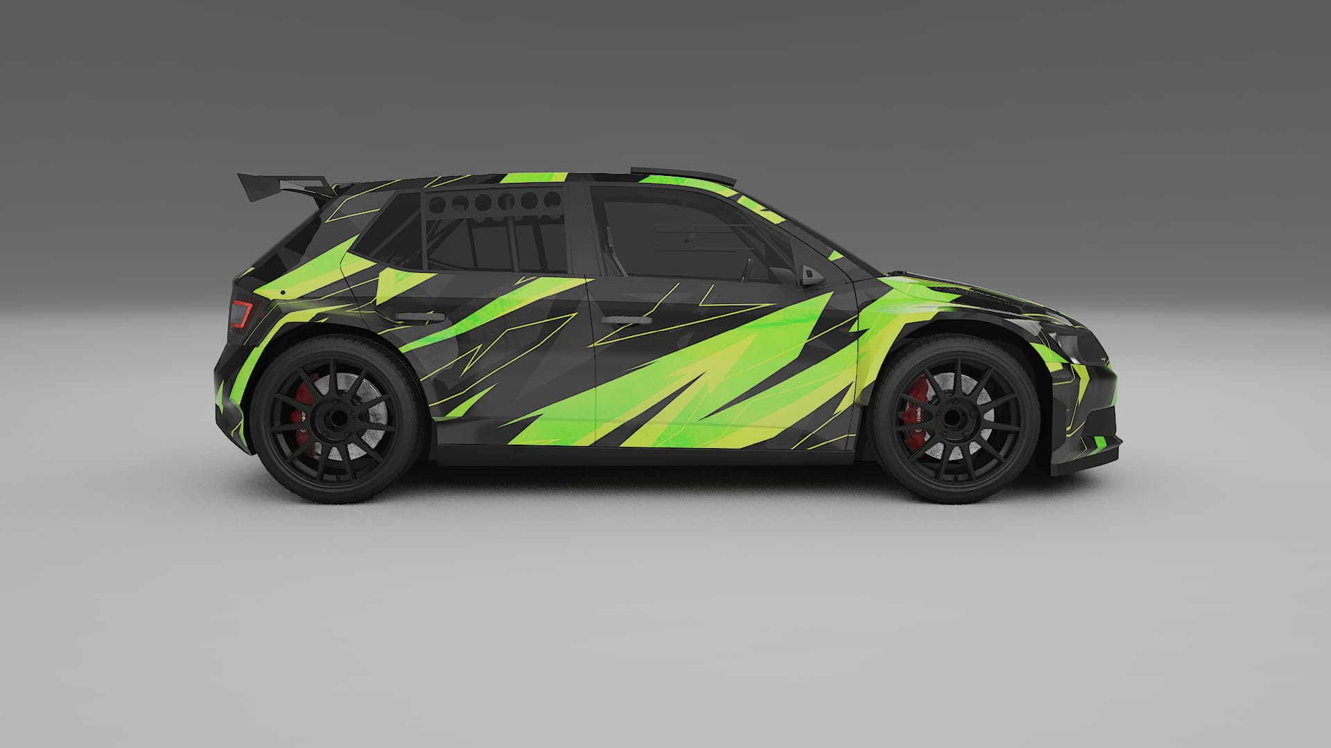 Škoda Fabia R5 6V NINJA TURTLES – Ontworpen Wrap PPF Kit van Printbaar Polyurethaanfolie