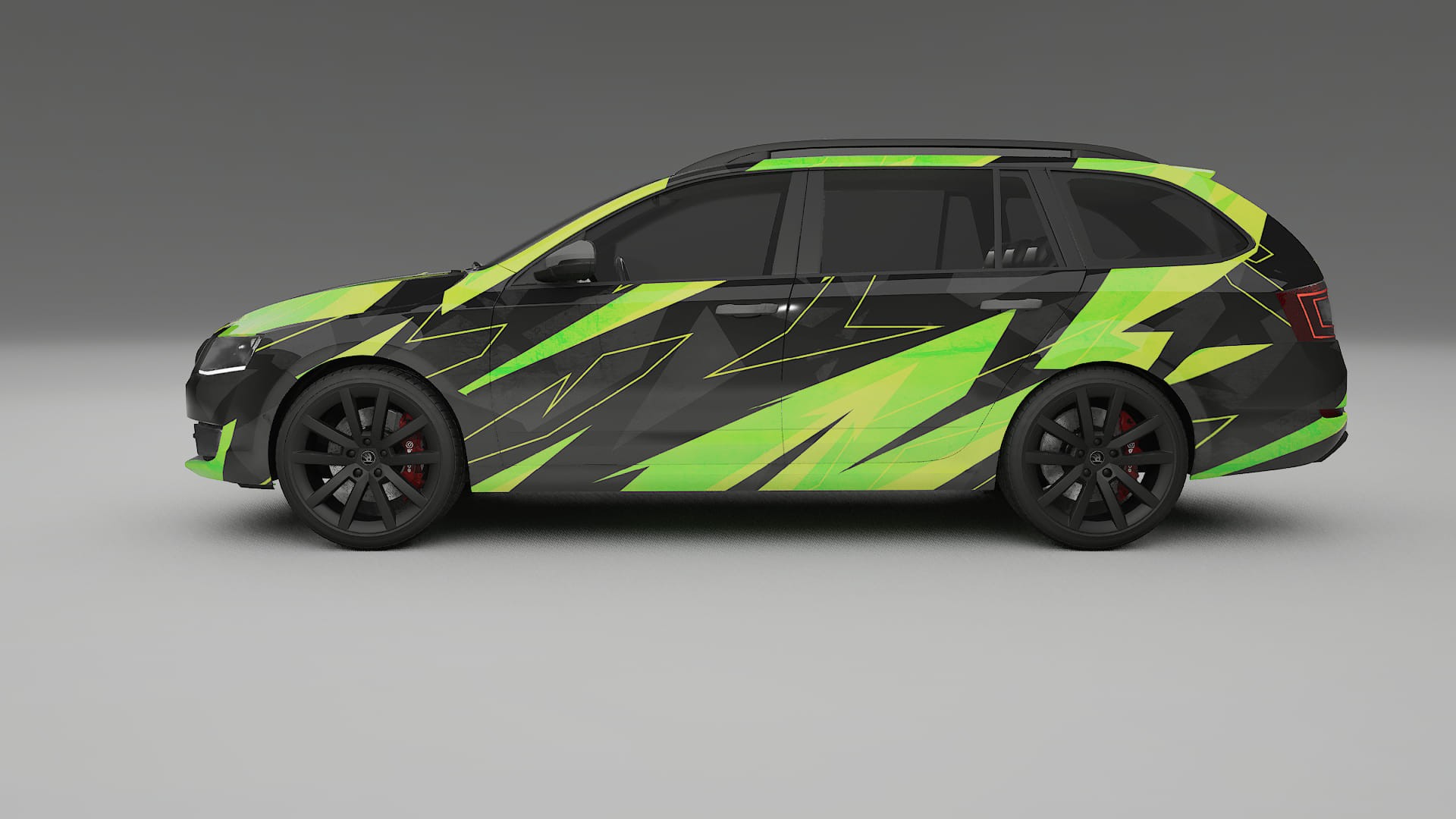 Škoda Octavia combi 5E NINJA TURTLES – Ontworpen Wrap PPF Kit van Printbaar Polyurethaanfolie