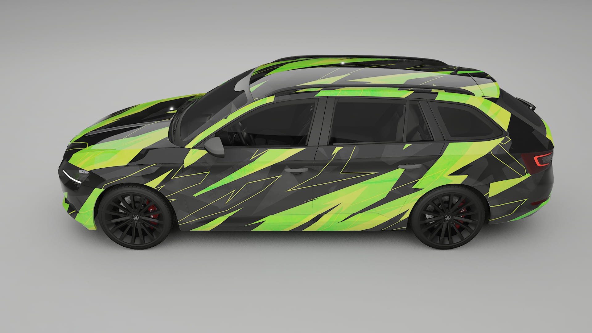 Škoda Superb B8 NINJA TURTLES – Ontworpen Wrap PPF Kit van Printbaar Polyurethaanfolie