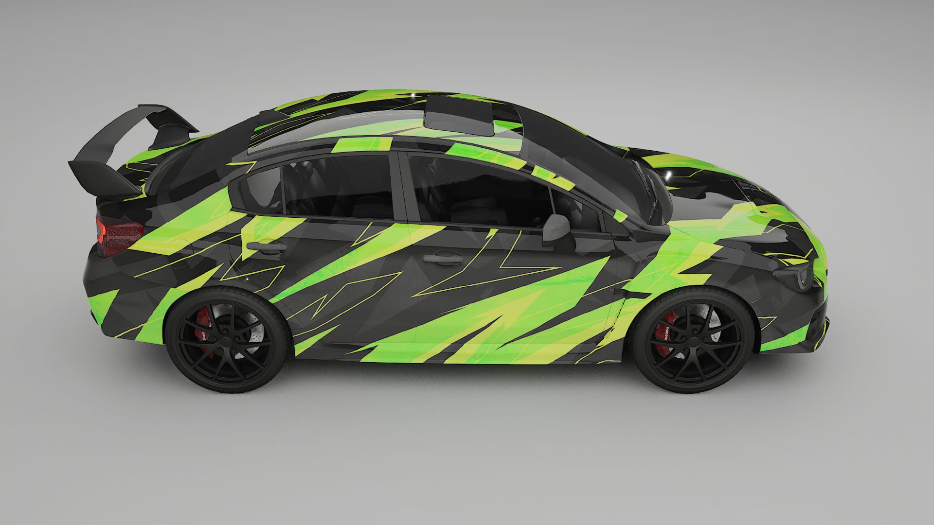 Subaru Impreza WRX Sti VA prefacelift pre-LCI NINJA TURTLES – Ontworpen Wrap PPF Kit van Printbaar Polyurethaanfolie