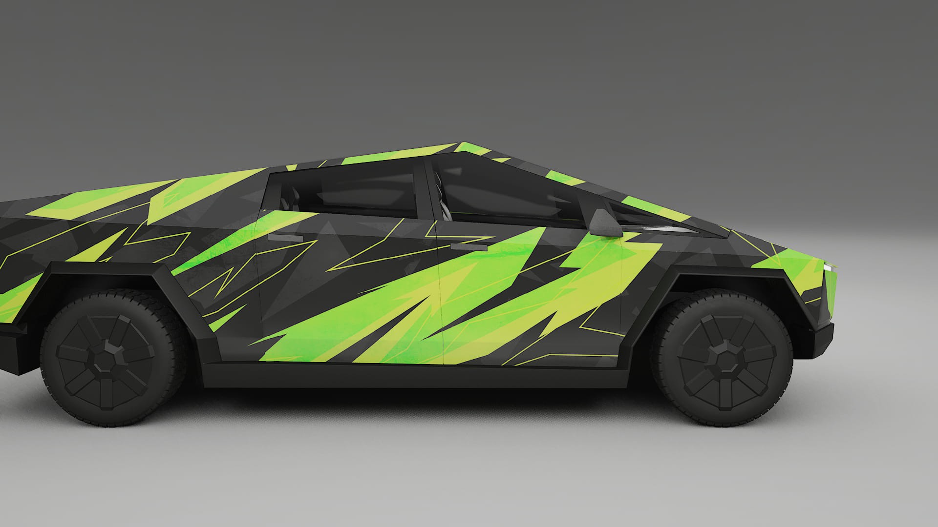Tesla Cybertruck NINJA TURTLES – Ontworpen Wrap PPF Kit van Printbaar Polyurethaanfolie