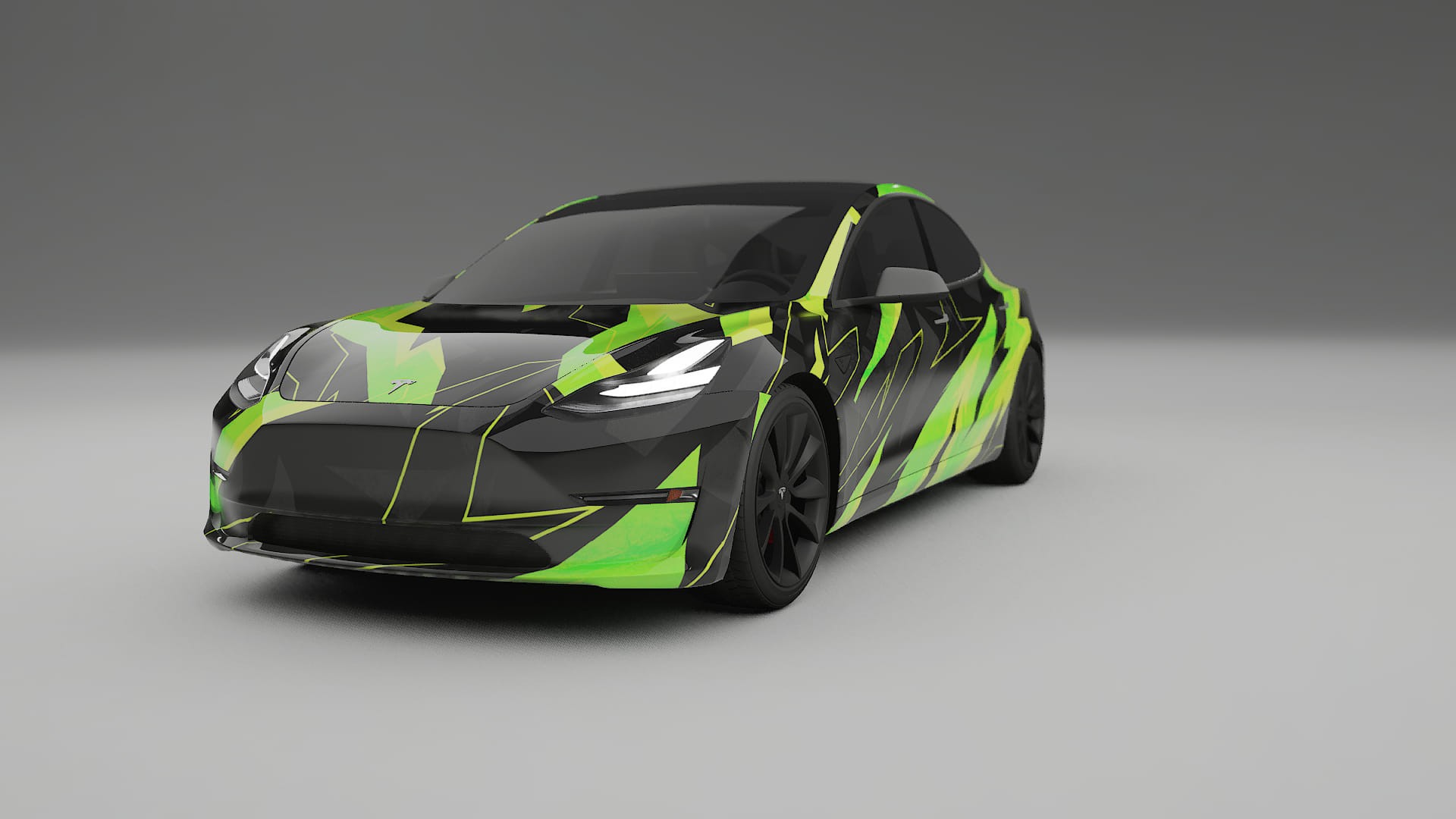 Tesla Model 3 NINJA TURTLES – Ontworpen Wrap PPF Kit van Printbaar Polyurethaanfolie