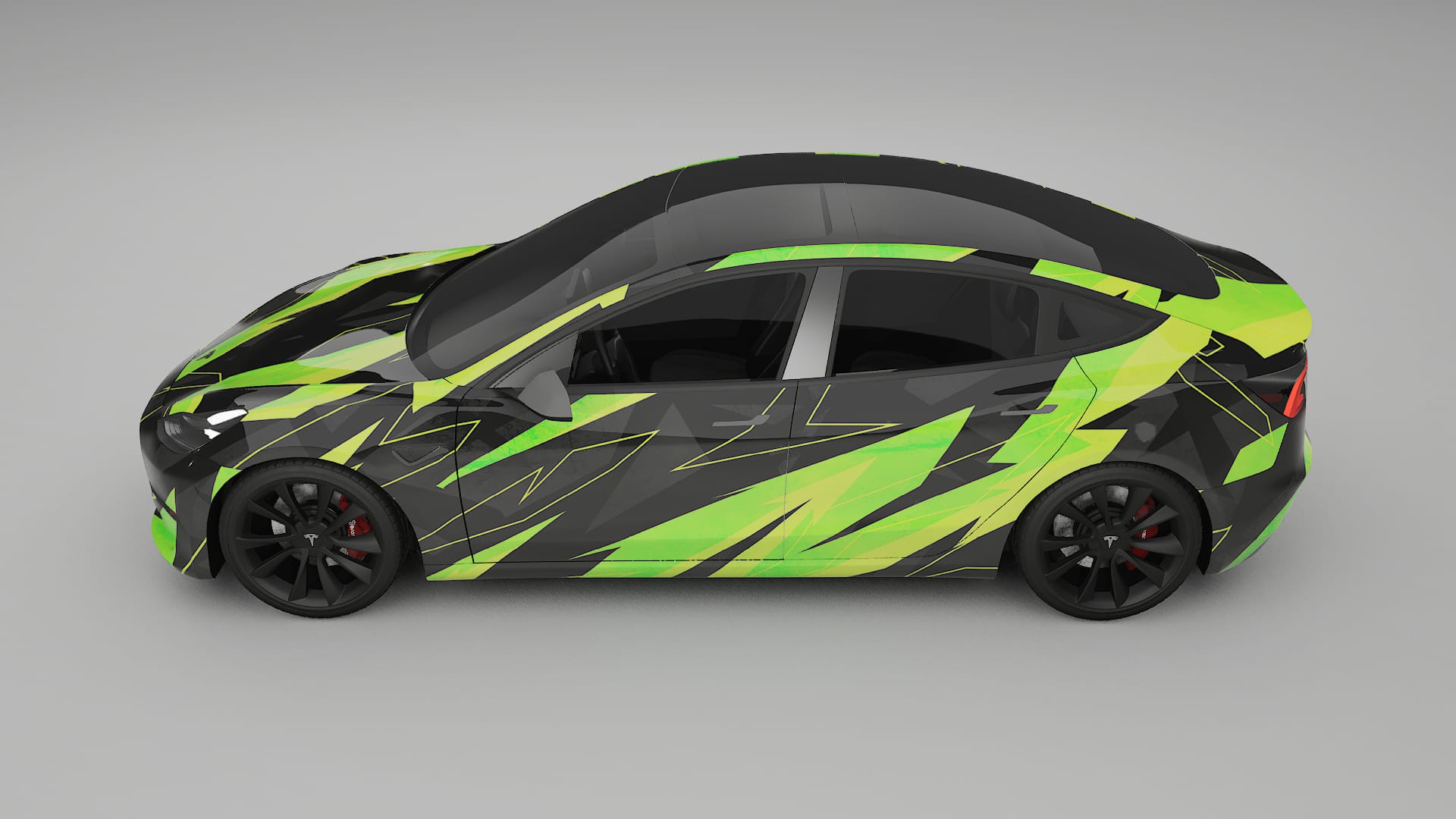 Tesla Model 3 NINJA TURTLES – Ontworpen Wrap PPF Kit van Printbaar Polyurethaanfolie