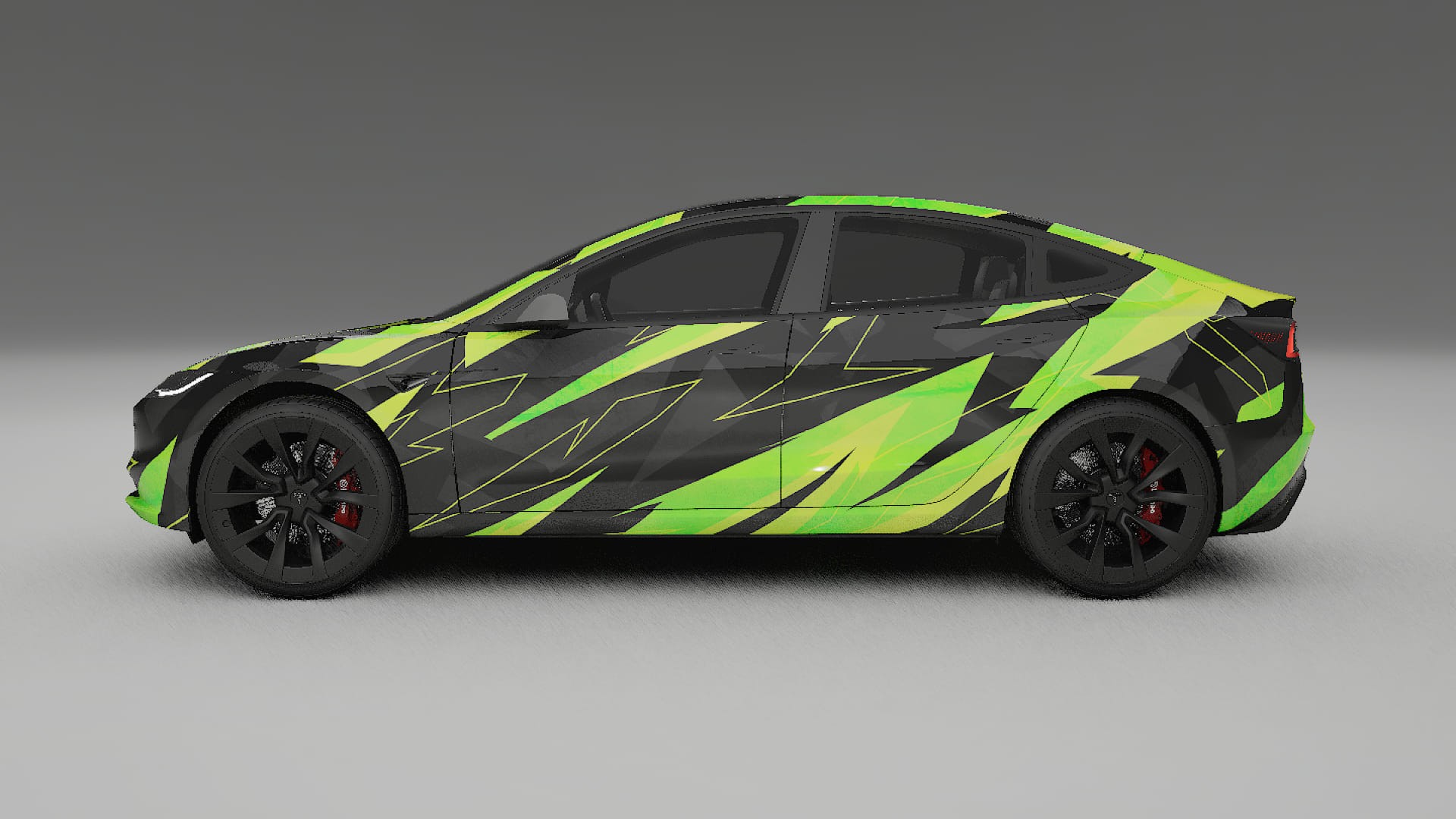 Tesla Model 3 Highland NINJA TURTLES – Ontworpen Wrap PPF Kit van Printbaar Polyurethaanfolie