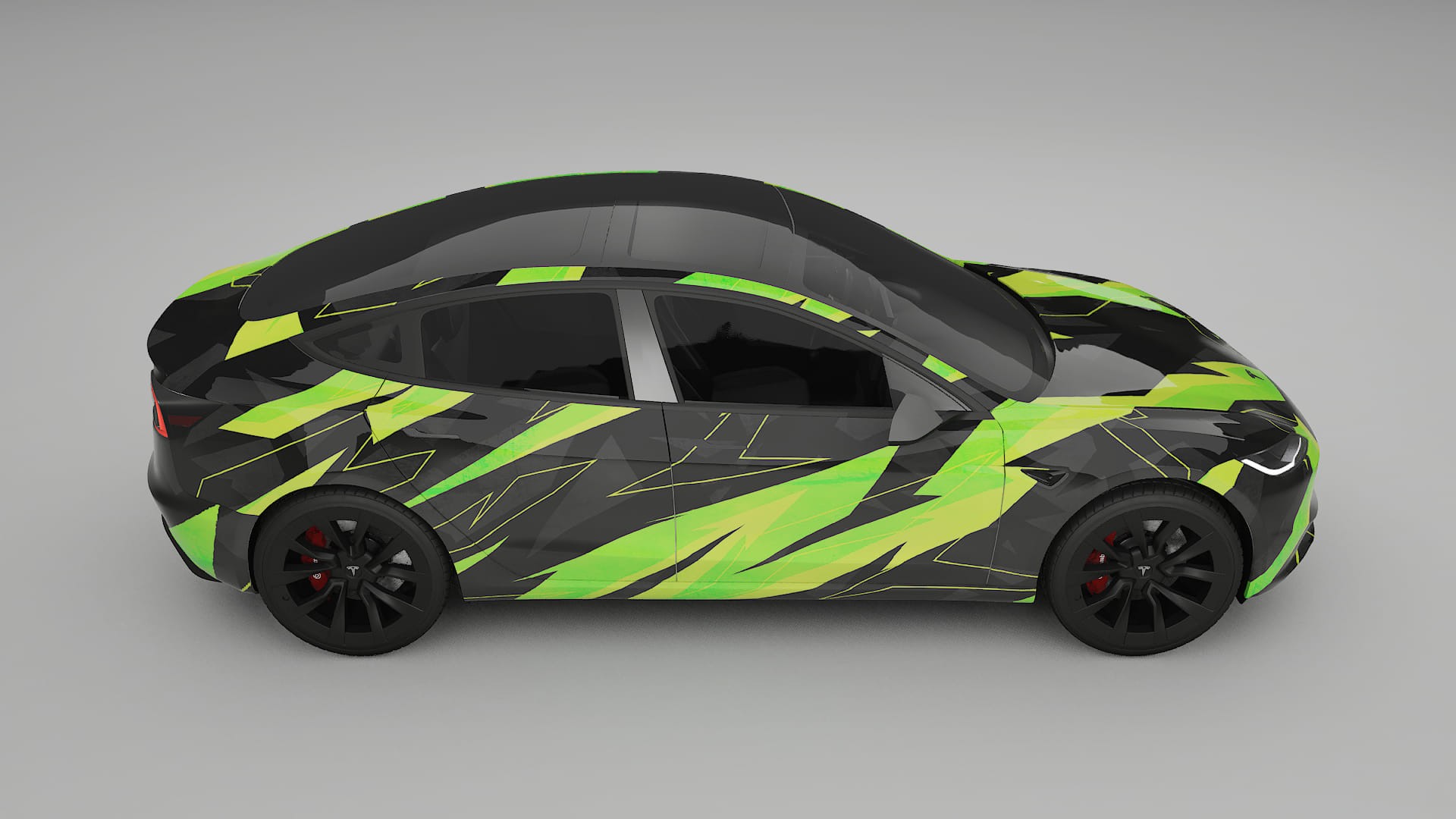 Tesla Model 3 Highland NINJA TURTLES – Ontworpen Wrap PPF Kit van Printbaar Polyurethaanfolie