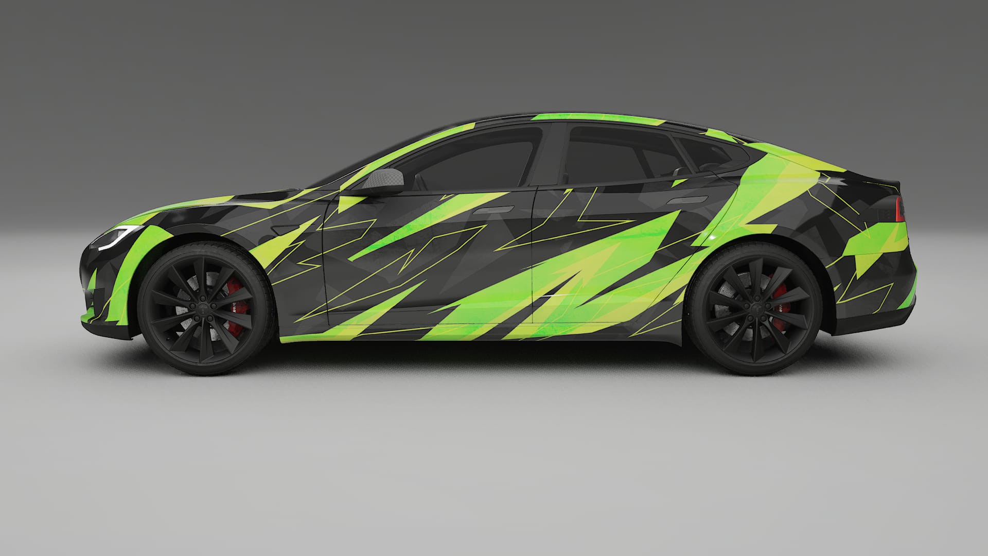 Tesla Model-S NINJA TURTLES – Ontworpen Wrap PPF Kit van Printbaar Polyurethaanfolie