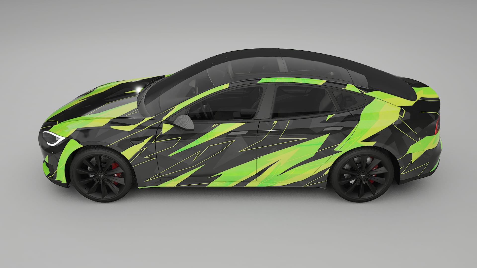 Tesla Model-S NINJA TURTLES – Ontworpen Wrap PPF Kit van Printbaar Polyurethaanfolie