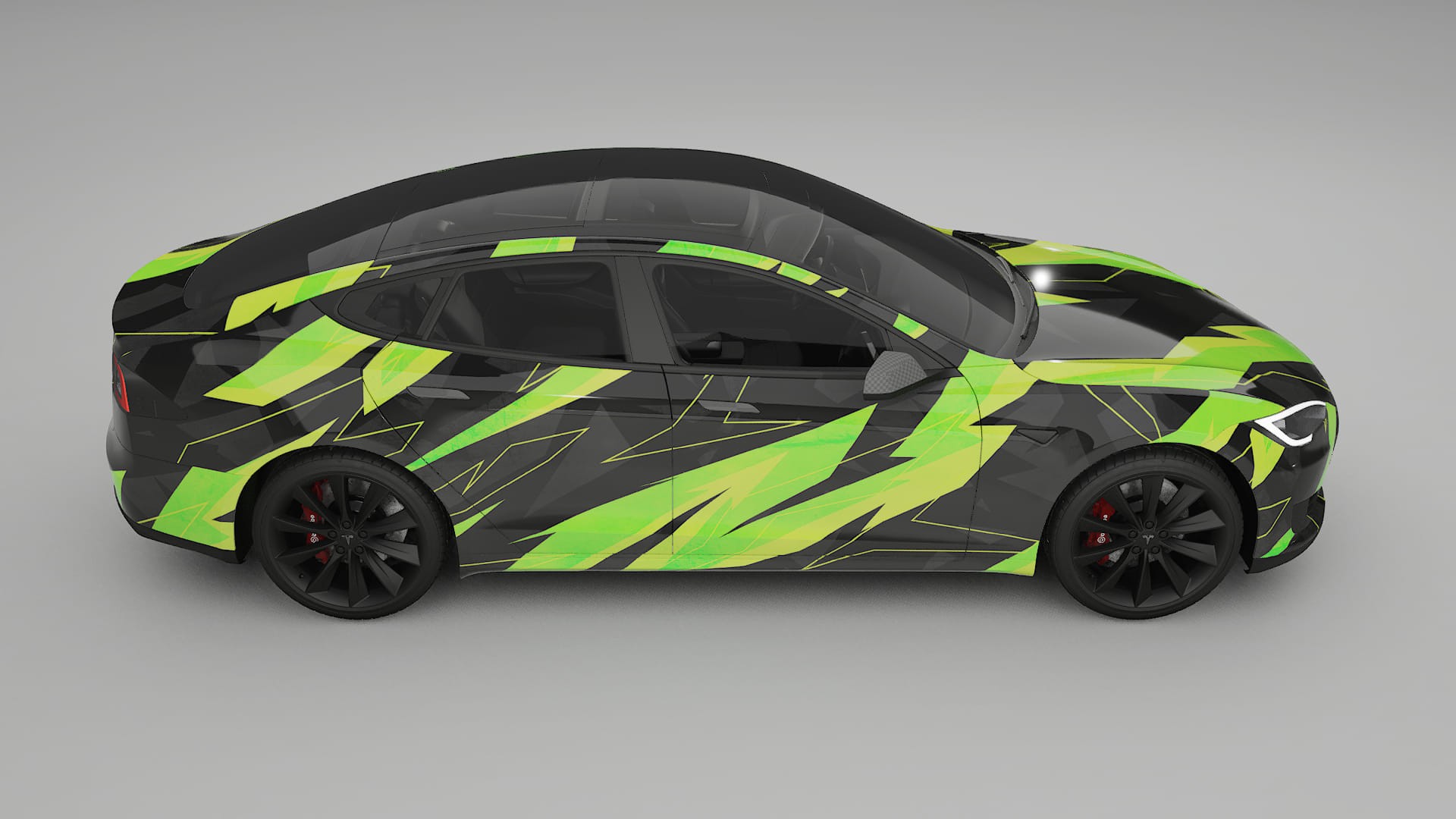 Tesla Model-S NINJA TURTLES – Ontworpen Wrap PPF Kit van Printbaar Polyurethaanfolie