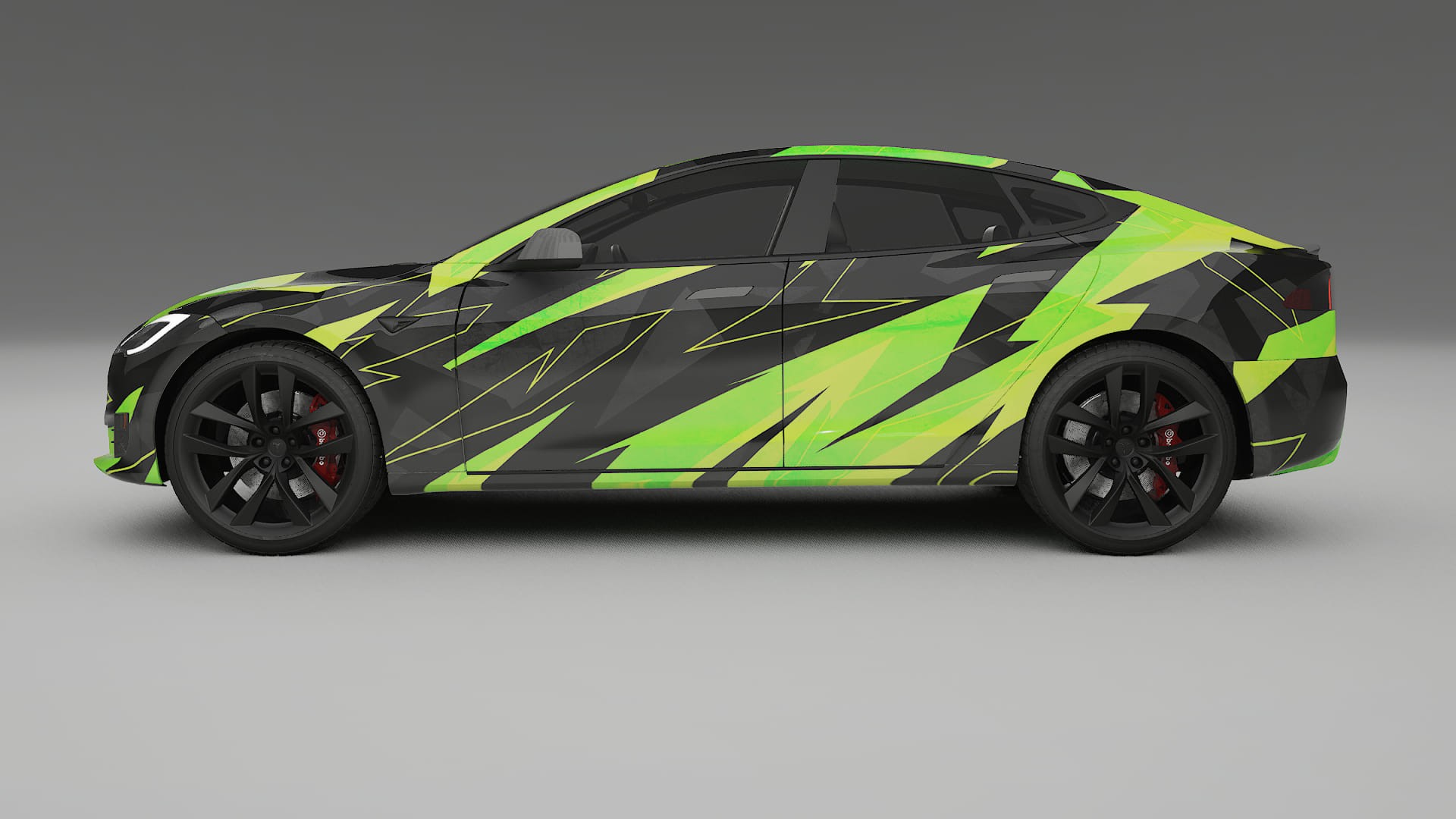 Tesla Model-S Refresh NINJA TURTLES – Ontworpen Wrap PPF Kit van Printbaar Polyurethaanfolie