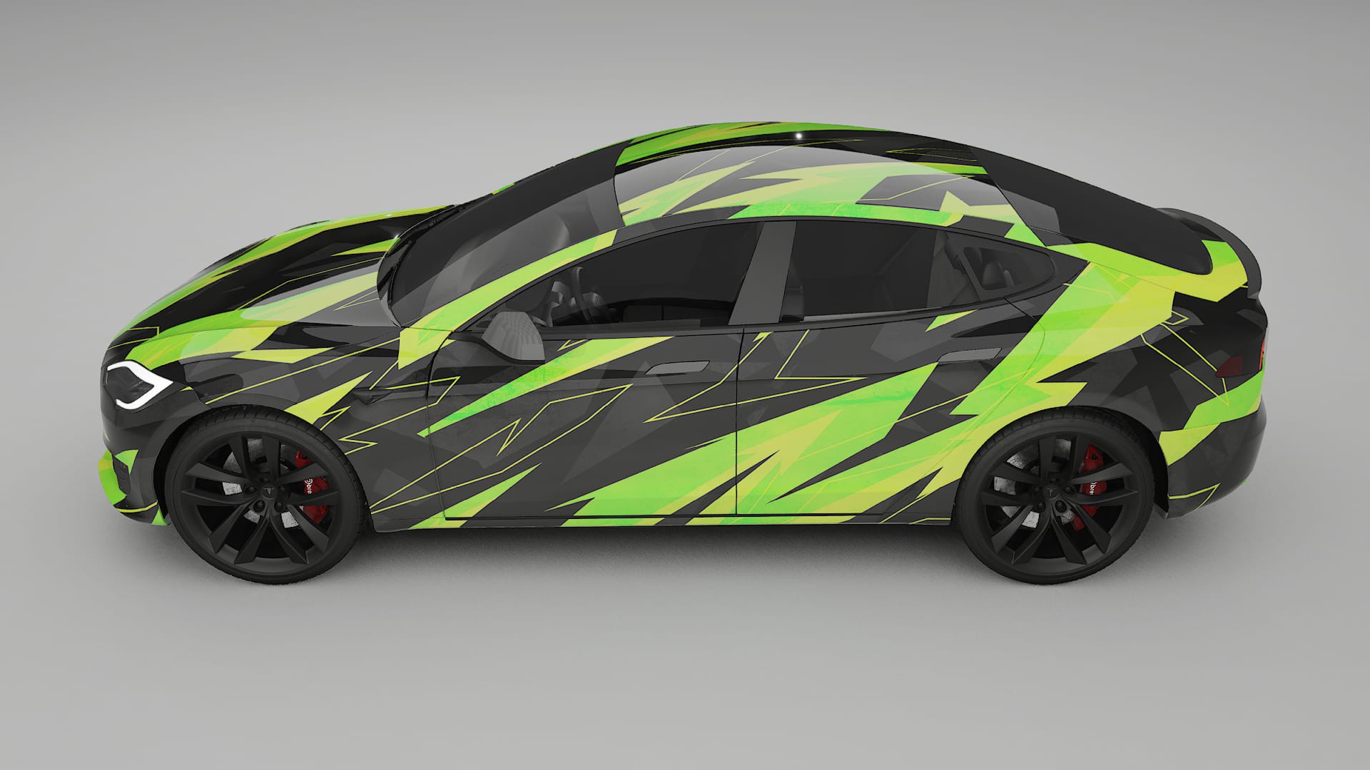Tesla Model-S Refresh NINJA TURTLES – Ontworpen Wrap PPF Kit van Printbaar Polyurethaanfolie