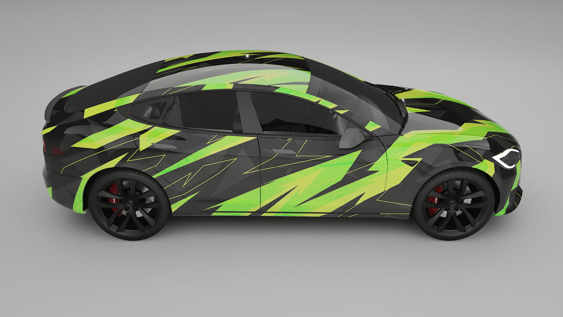 Tesla Model-S Refresh NINJA TURTLES – Ontworpen Wrap PPF Kit van Printbaar Polyurethaanfolie
