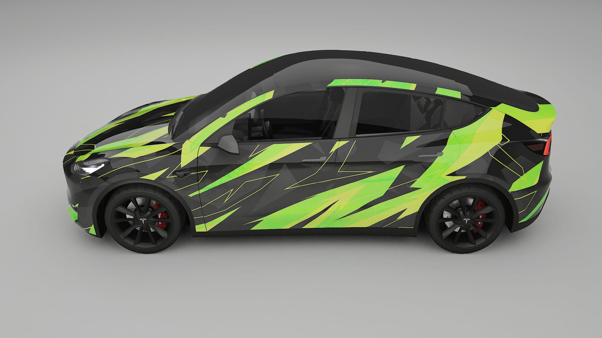 Tesla Model Y NINJA TURTLES – Ontworpen Wrap PPF Kit van Printbaar Polyurethaanfolie