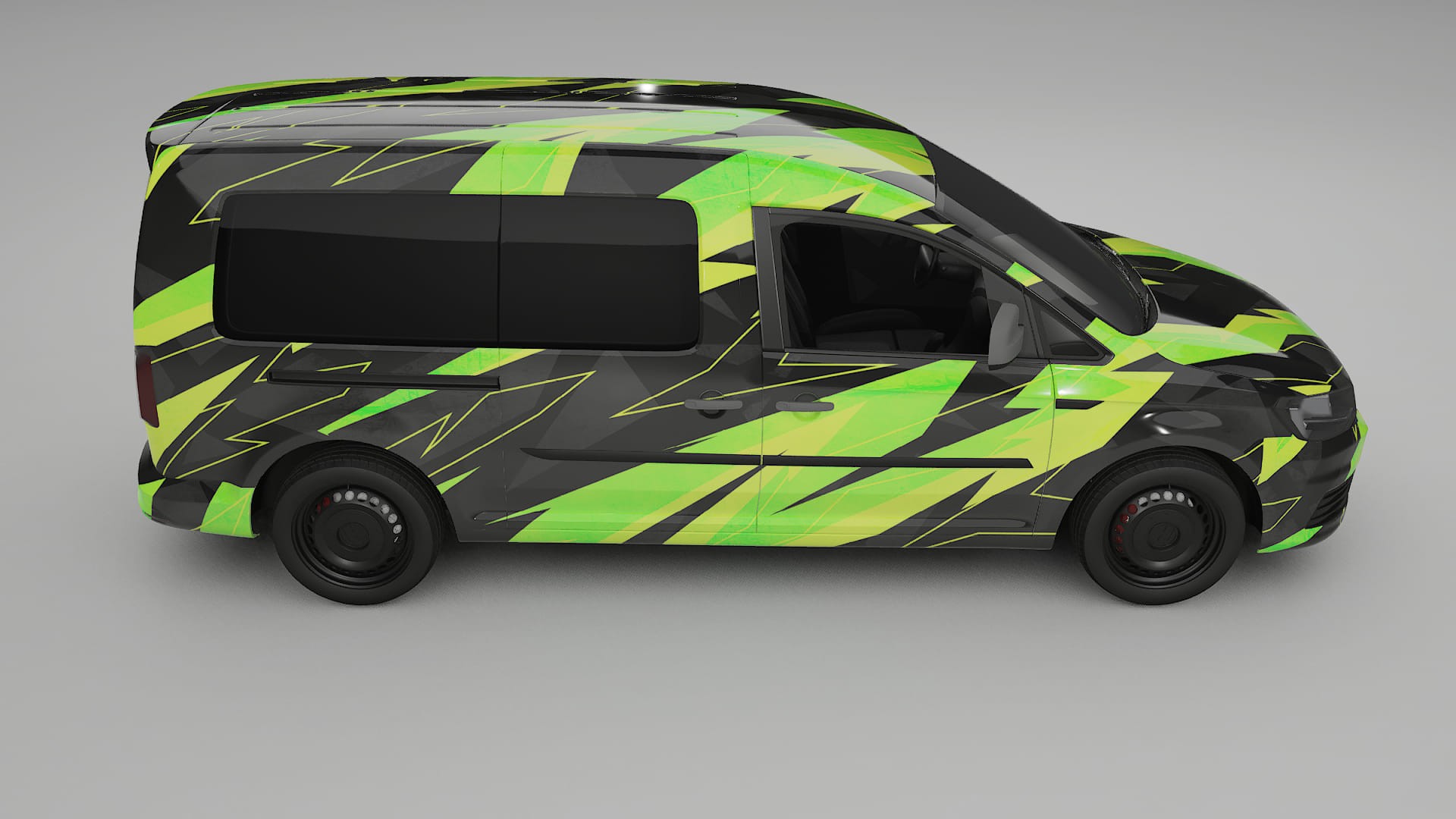 VW Caddy Maxi SB NINJA TURTLES – Ontworpen Wrap PPF Kit van Printbaar Polyurethaanfolie