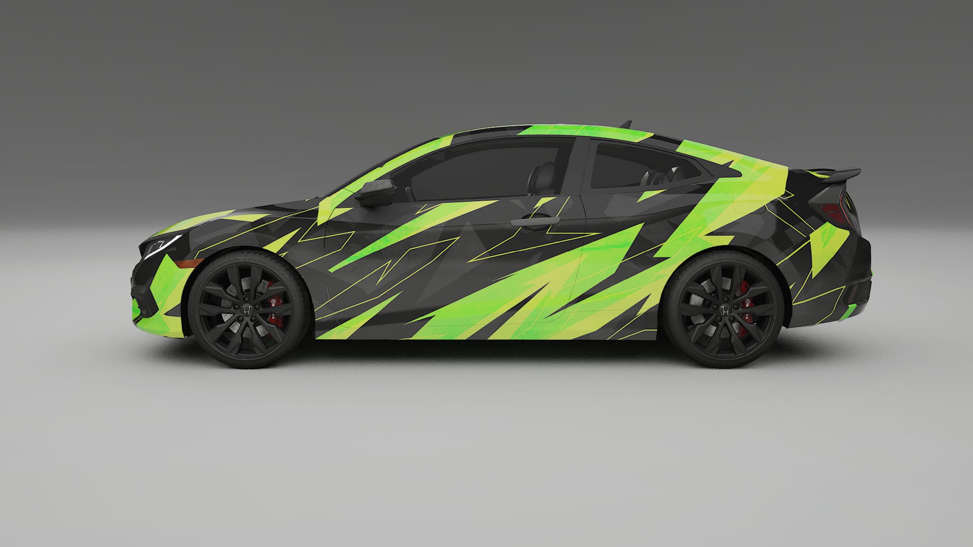 Honda Civic coupe prefacelift pre-LCI NINJA TURTLES – Ontworpen Wrap PPF Kit van Printbaar Polyurethaanfolie