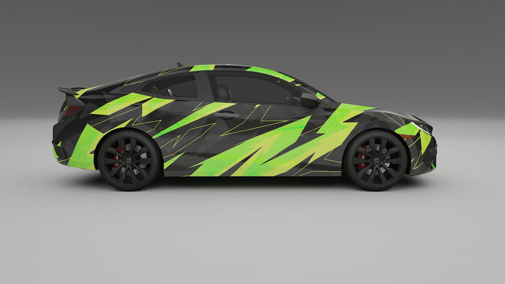 Honda Civic coupe prefacelift pre-LCI NINJA TURTLES – Ontworpen Wrap PPF Kit van Printbaar Polyurethaanfolie